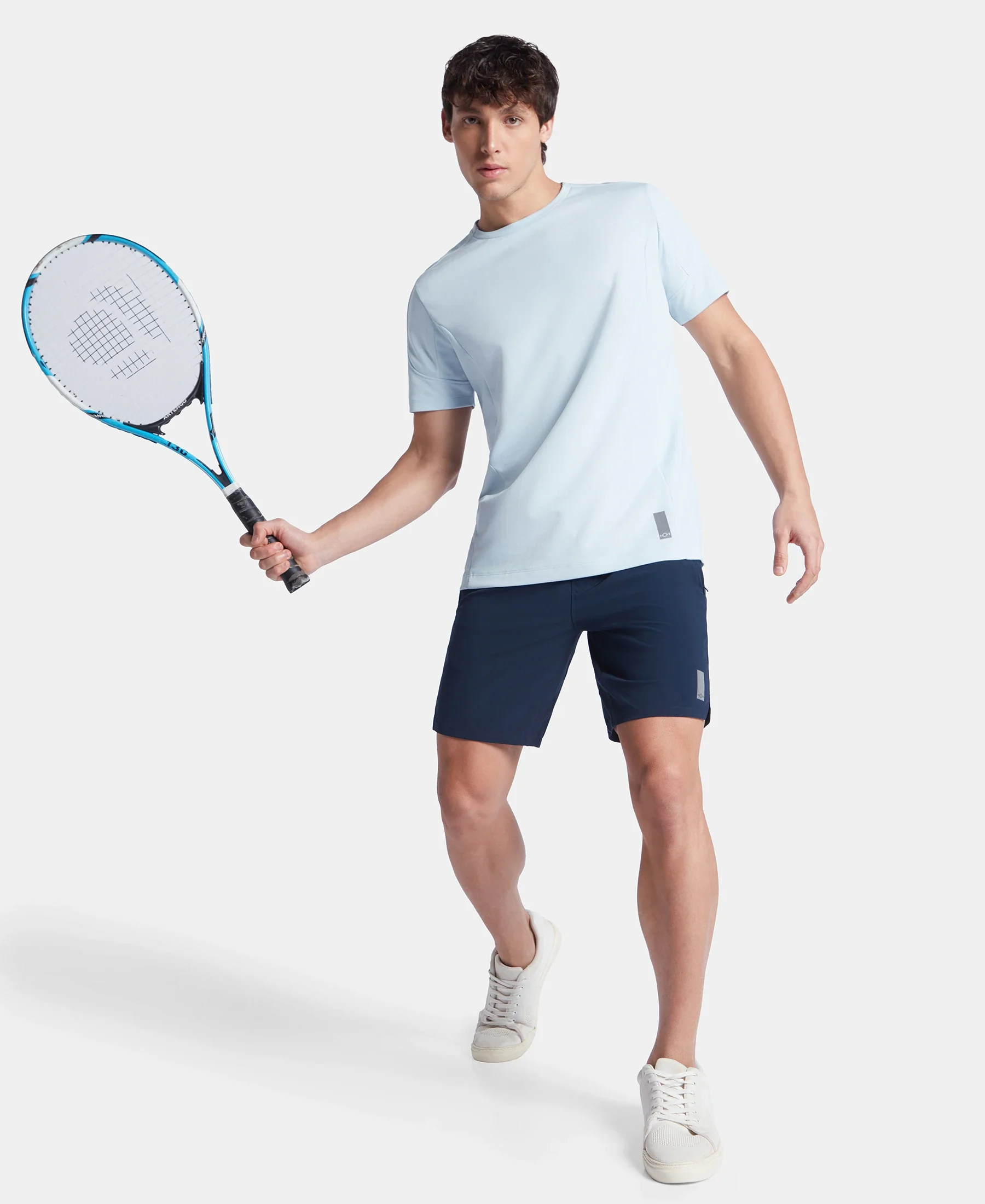 Super Combed Cotton Blend Solid Round Neck Half Sleeve T-Shirt with Breathable Mesh - Skyway - Image 6