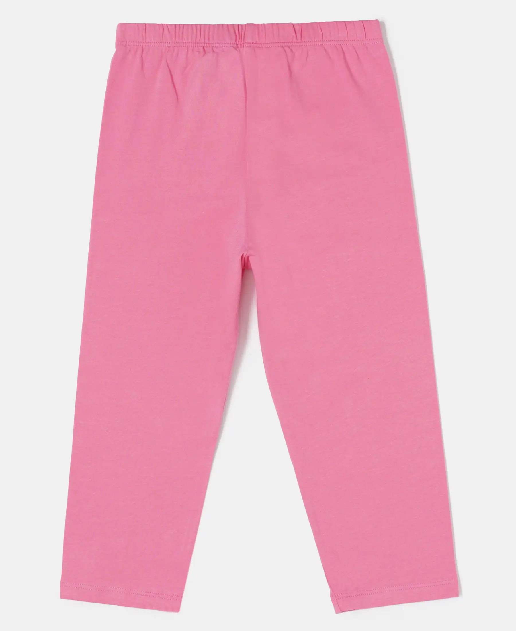 Girl's Super Combed Cotton Elastane Stretch Capri - Pink Carnation - Image 2