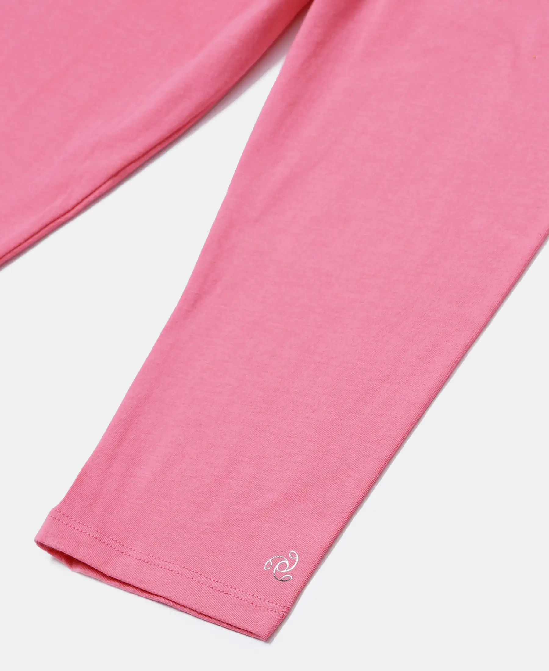 Girl's Super Combed Cotton Elastane Stretch Capri - Pink Carnation - Image 3
