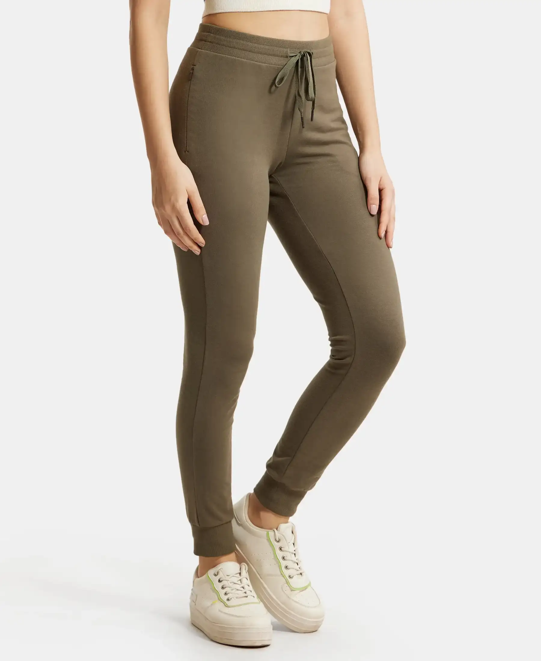 Super Combed Cotton Elastane French Terry Relaxed Fit Joggers With Zipper Pockets - Beetle - Image 2