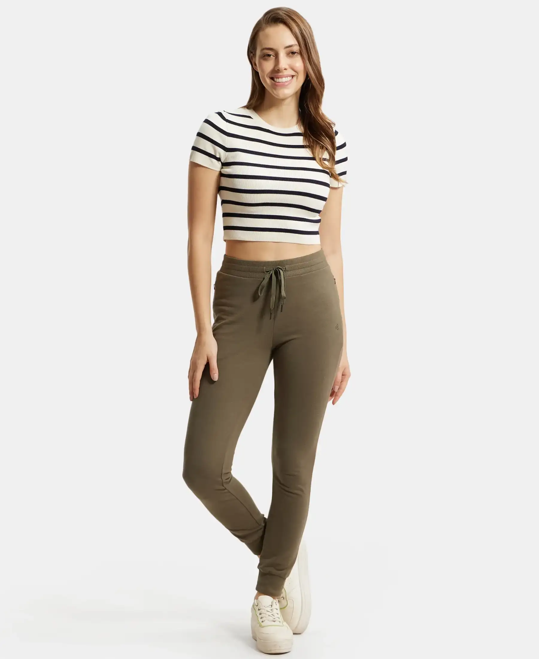 Super Combed Cotton Elastane French Terry Relaxed Fit Joggers With Zipper Pockets - Beetle - Image 4