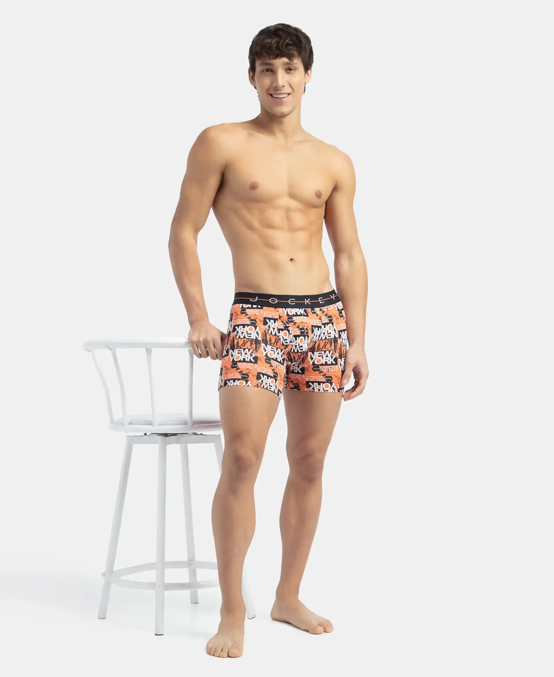 Super Combed Cotton Elastane Printed Boxer Brief with Ultrasoft Waistband - Flamingo - Image 6