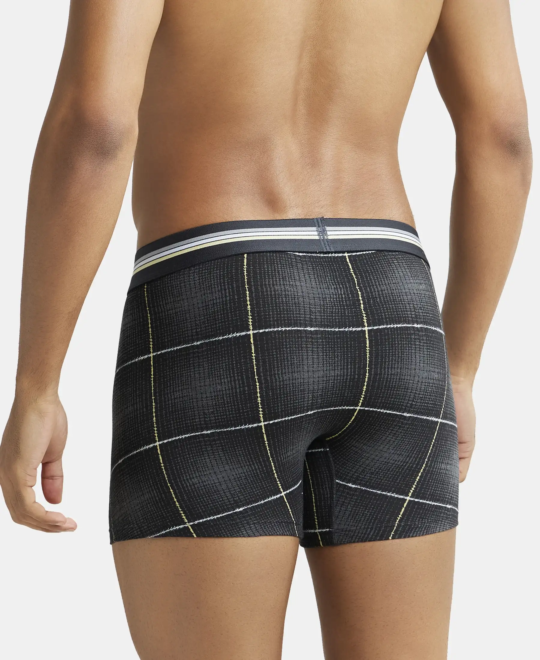 Super Combed Cotton Elastane Stretch Printed Trunk with Ultrasoft Waistband - Black print (Pack of 2) - Image 8