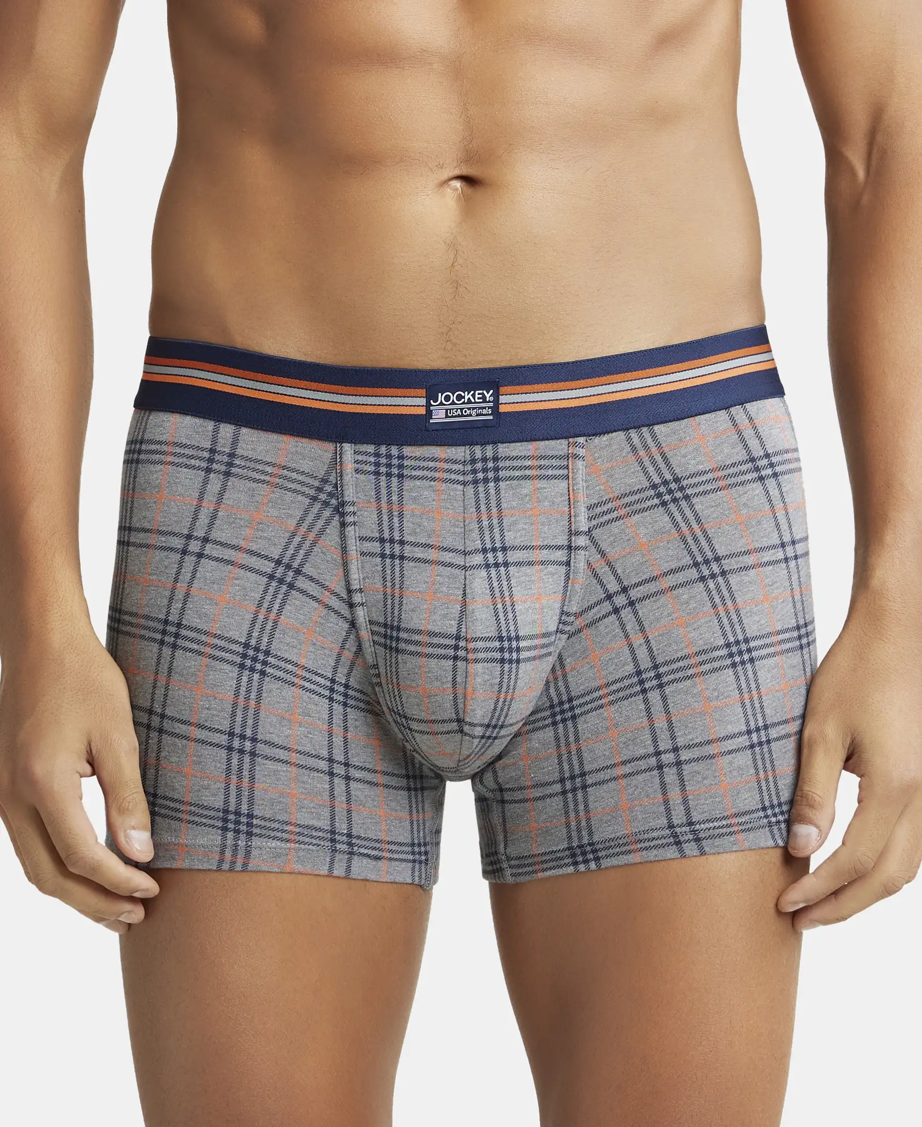 Super Combed Cotton Elastane Stretch Printed Trunk with Ultrasoft Waistband - Navy Print (Pack of 2) - Image 10