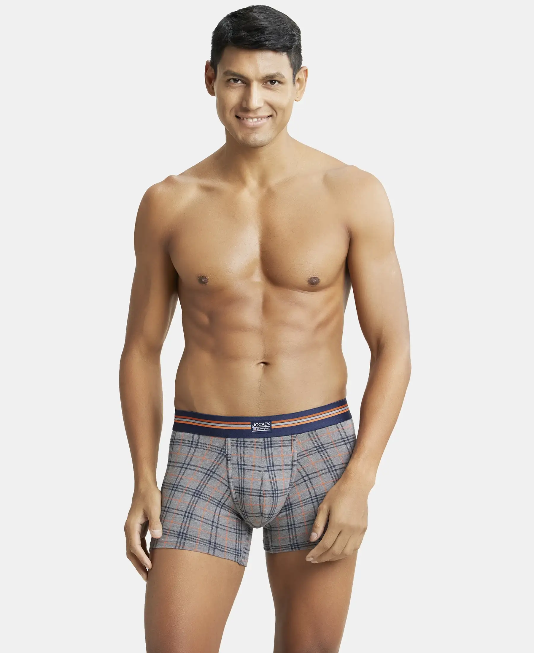 Super Combed Cotton Elastane Stretch Printed Trunk with Ultrasoft Waistband - Navy Print (Pack of 2) - Image 16