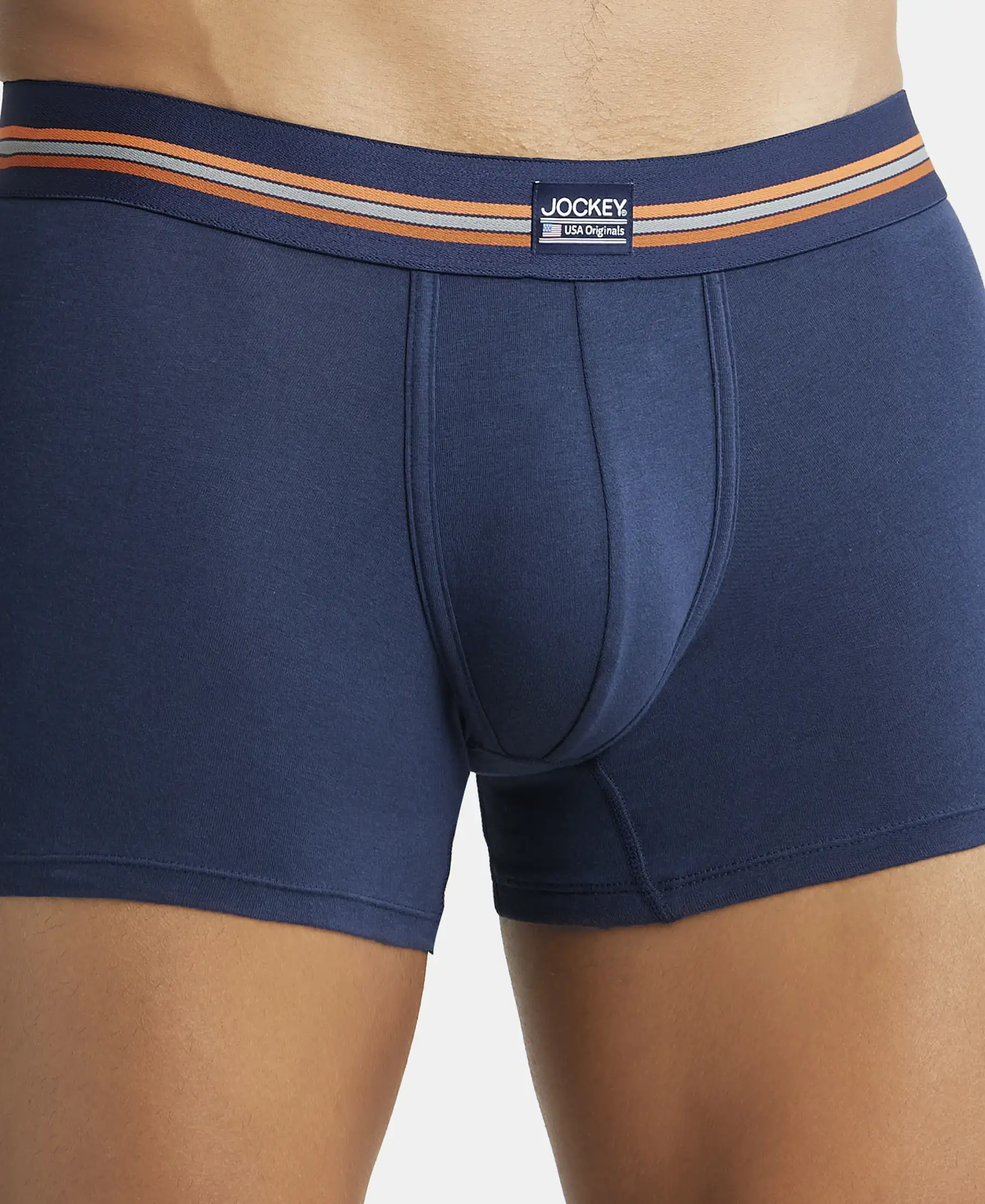 Super Combed Cotton Elastane Stretch Printed Trunk with Ultrasoft Waistband - Navy Print (Pack of 2) - Image 6