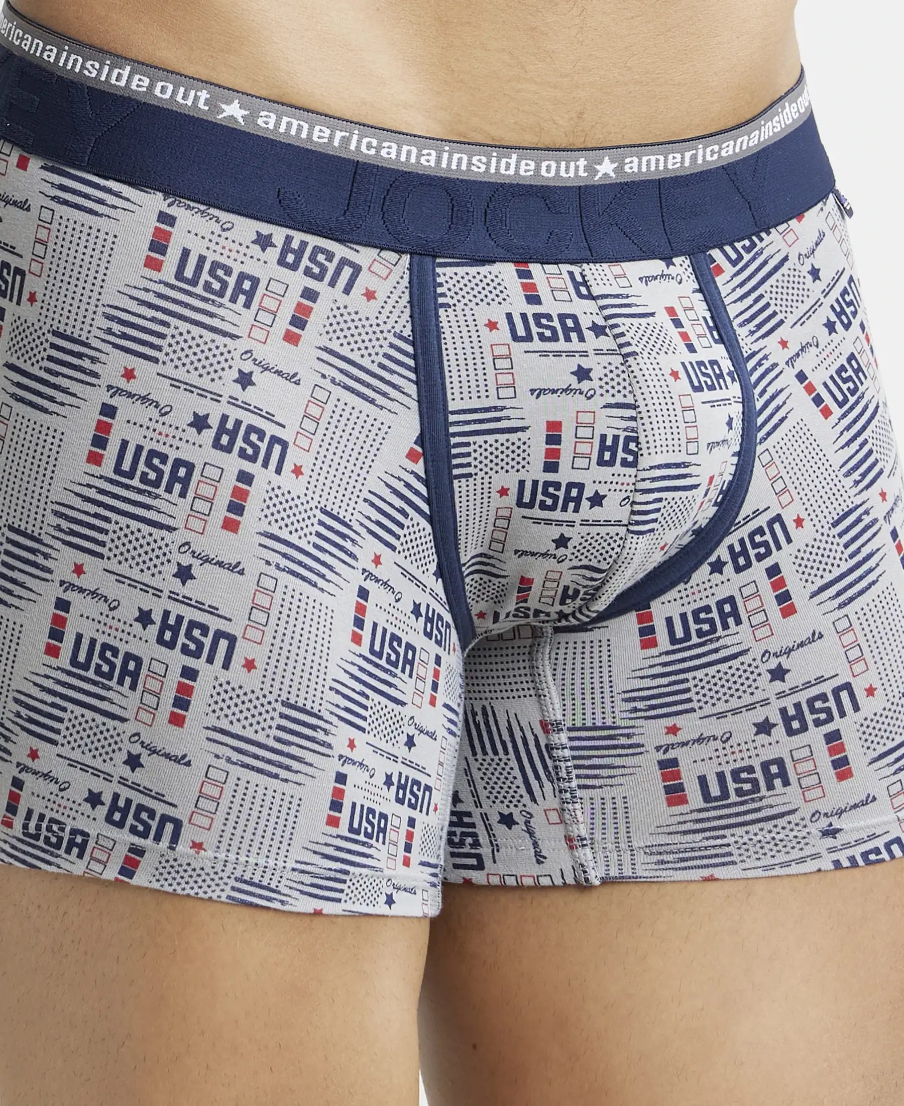 Super Combed Cotton Elastane Stretch Printed Trunk with Ultrasoft Waistband - Nickle - Image 6