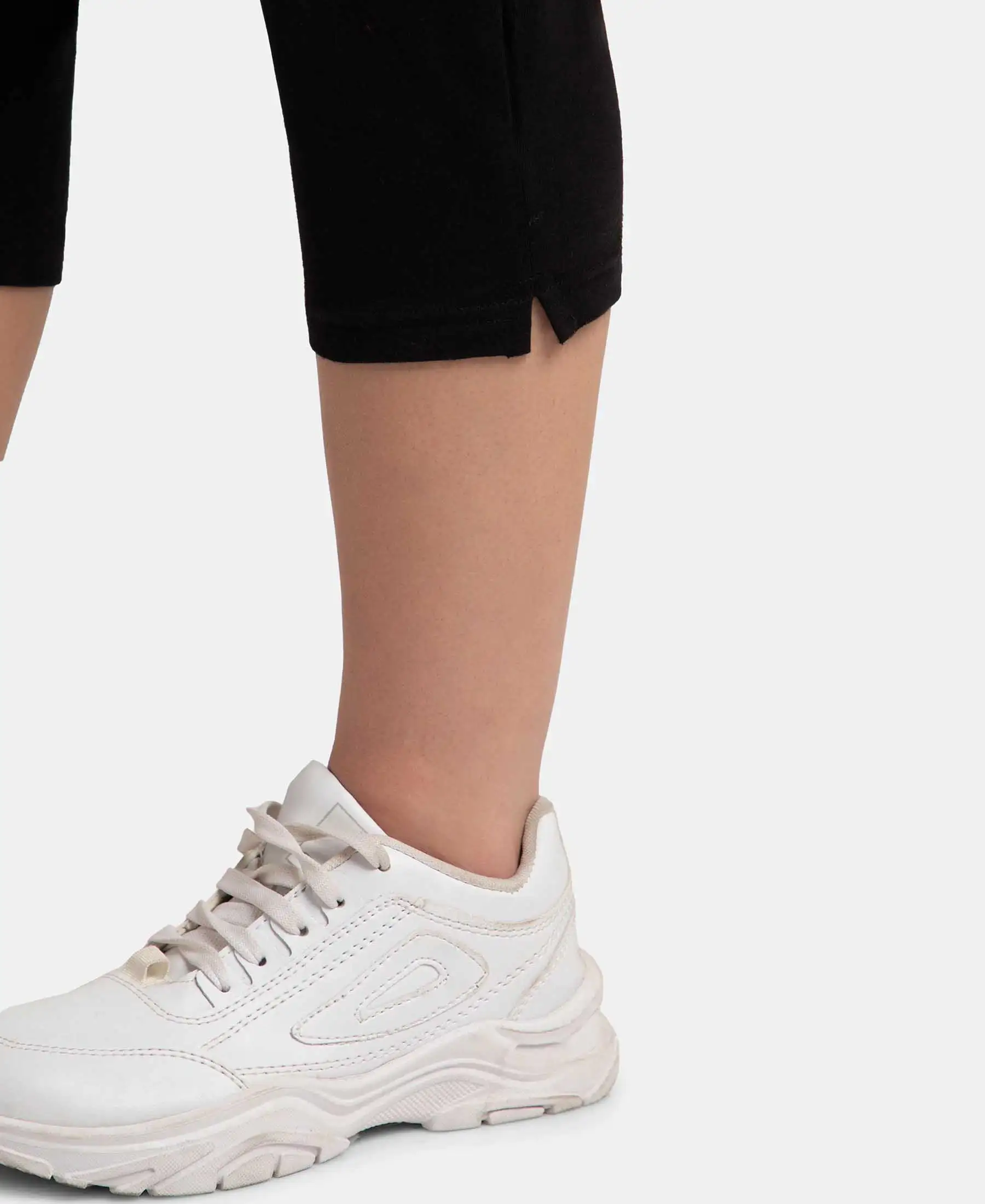 Super Combed Cotton Elastane Stretch Slim Fit Capri with Side Pockets - Black - Image 7