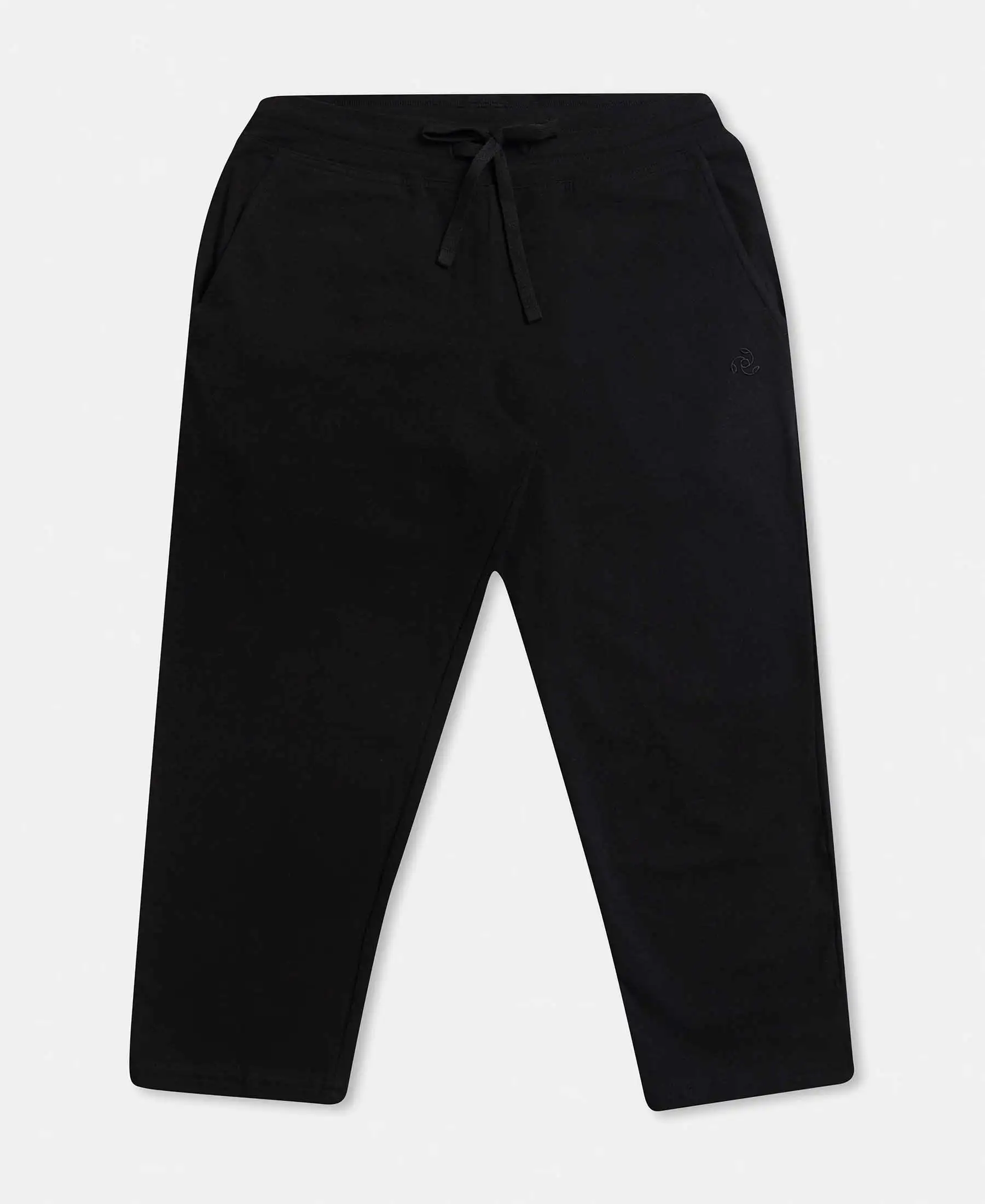 Super Combed Cotton Elastane Stretch Slim Fit Capri with Side Pockets - Black - Image 8
