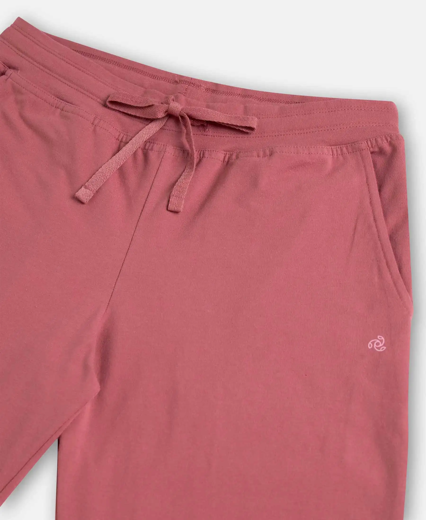 Super Combed Cotton Elastane Stretch Slim Fit Capri with Side Pockets - Rose Wine - Image 11