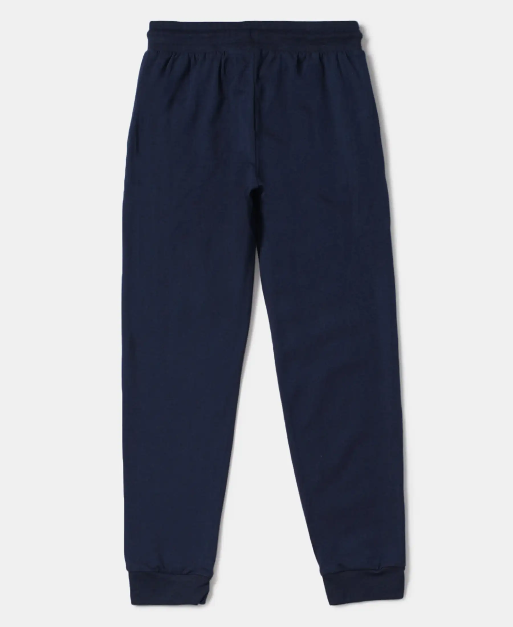 Girl's Super Combed Cotton Elastane Stretch Slim Fit Joggers - Navy - Image 2