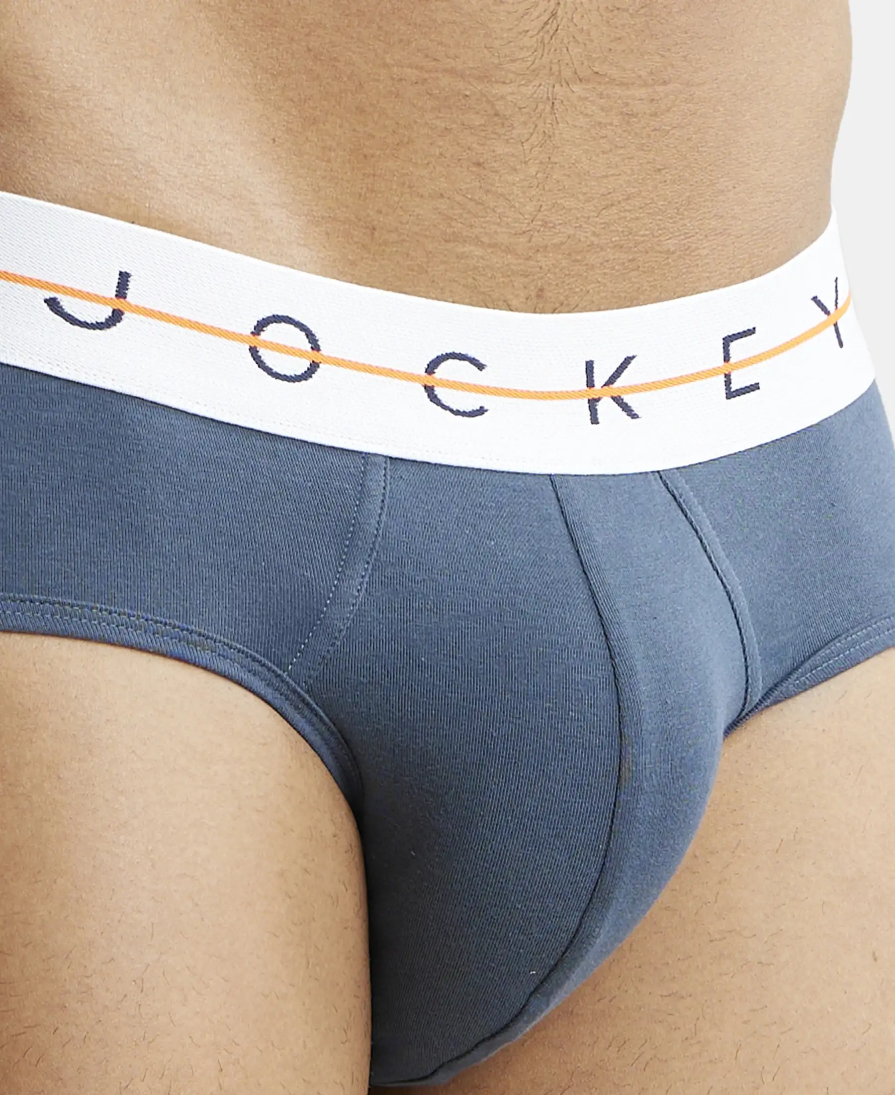 Super Combed Cotton Elastane Stretch Solid Brief with Ultrasoft Waistband - Mid Night Navy - Image 6