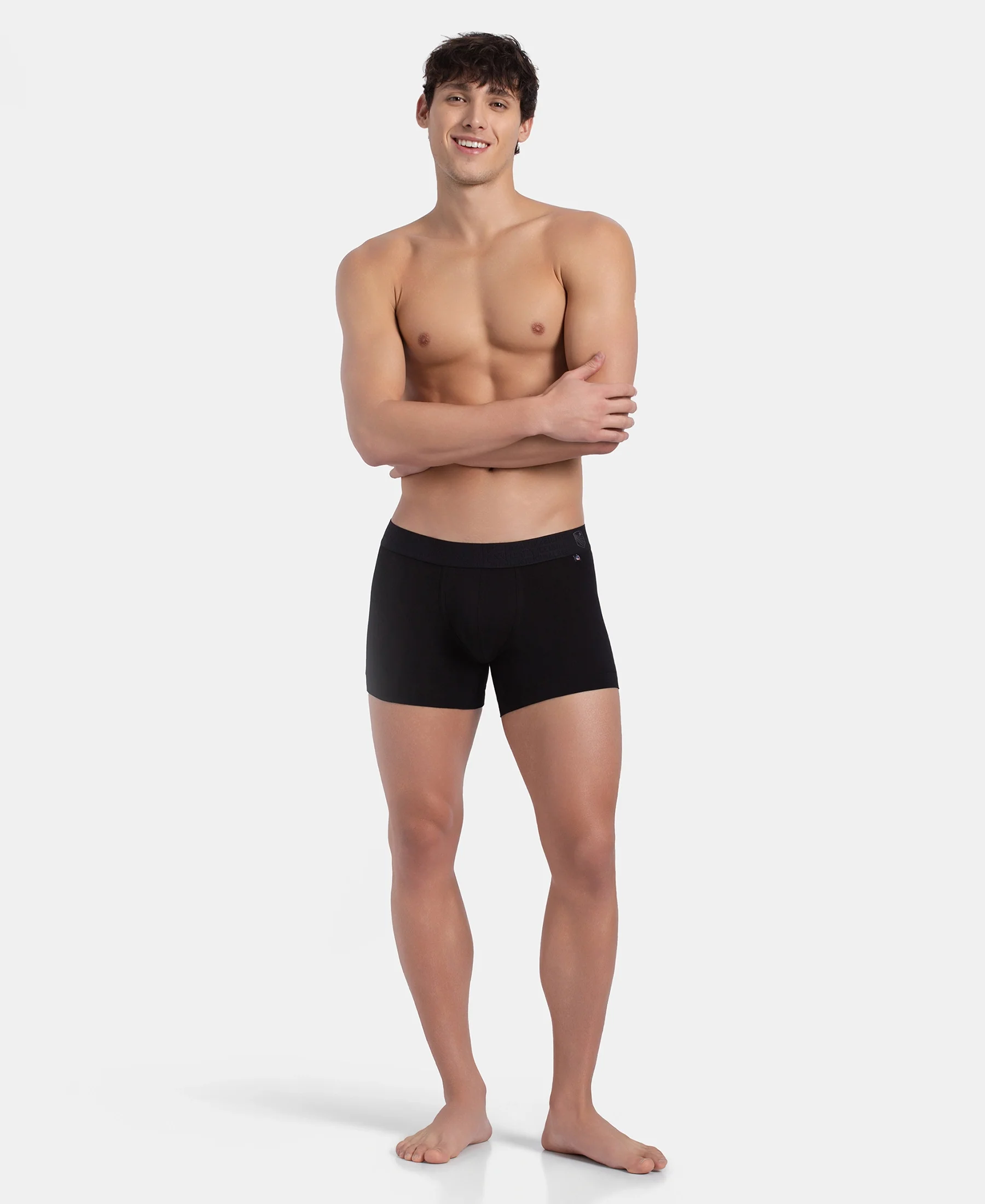 Super Combed Cotton Elastane Stretch Solid Trunk with Ultrasoft Waistband - Black (Pack of 2) - Image 6