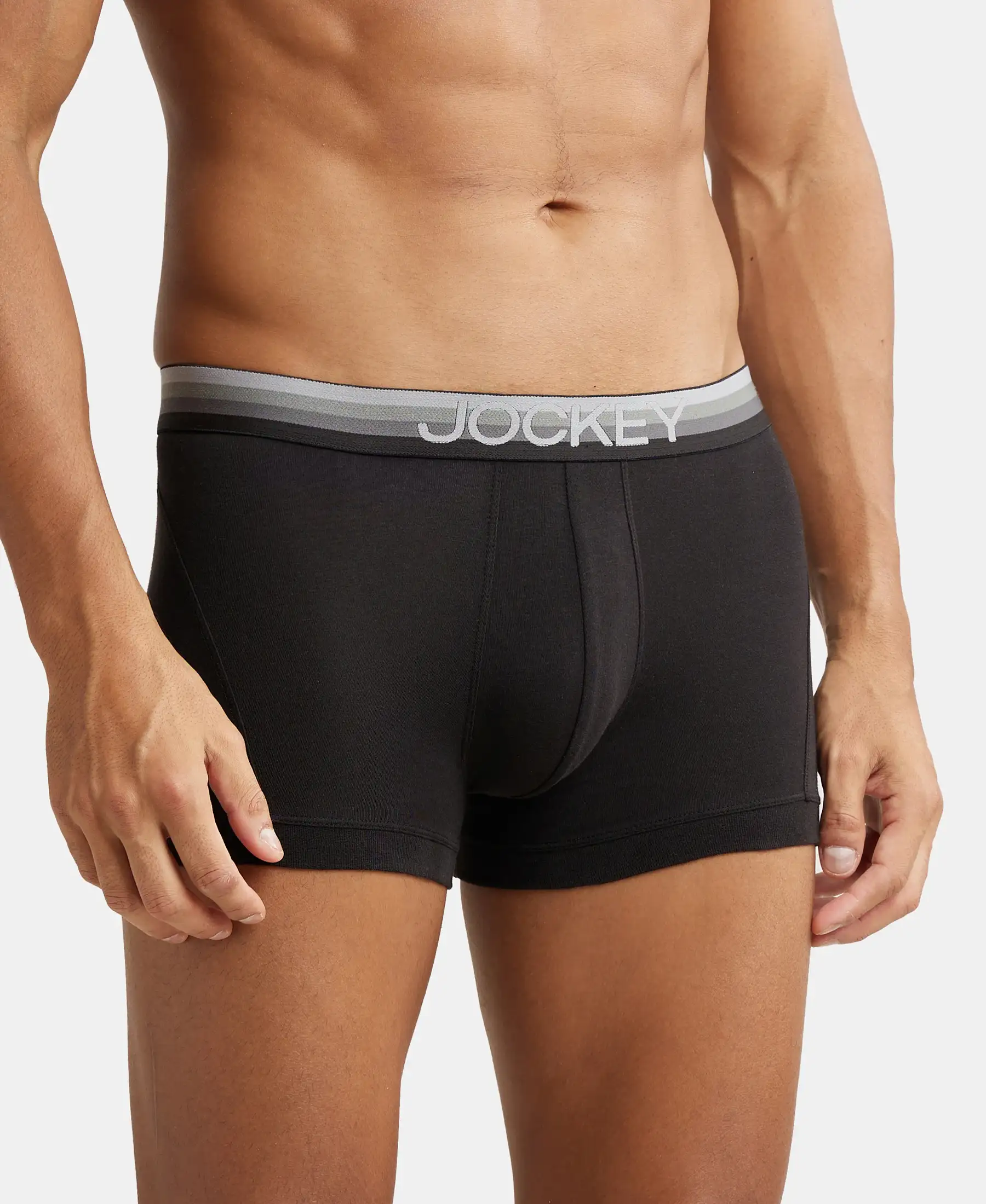 Super Combed Cotton Elastane Stretch Solid Trunk with Ultrasoft Waistband - Black - Image 2