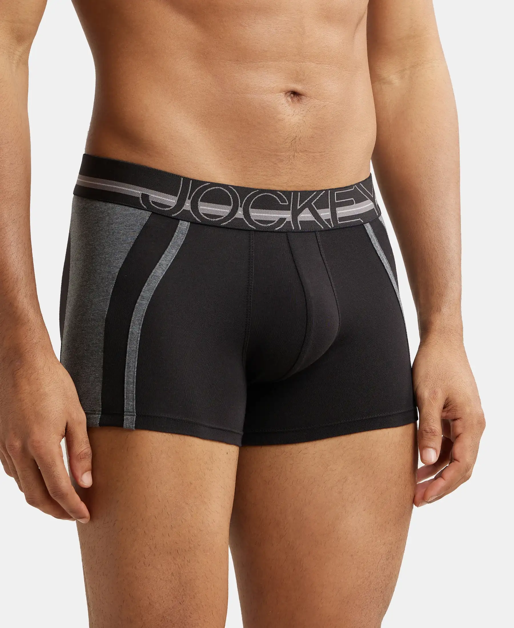Super Combed Cotton Elastane Stretch Solid Trunk with Ultrasoft Waistband - Black - Image 2