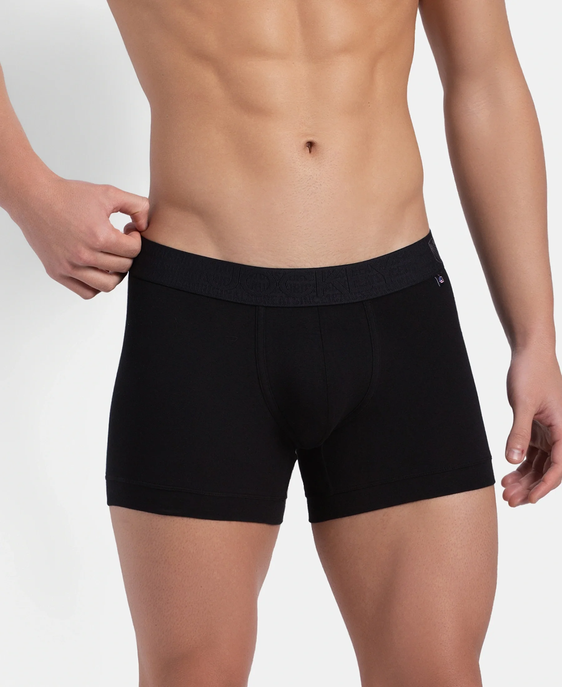 Super Combed Cotton Elastane Stretch Solid Trunk with Ultrasoft Waistband - Black - Image 2