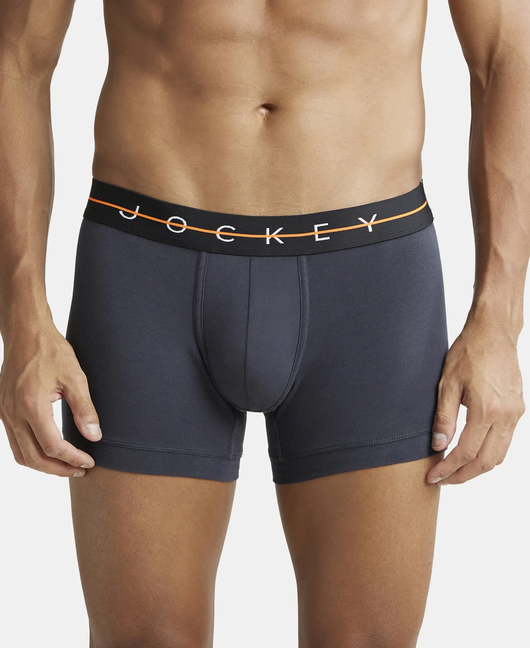 Super Combed Cotton Elastane Stretch Solid Trunk with Ultrasoft Waistband - Graphite