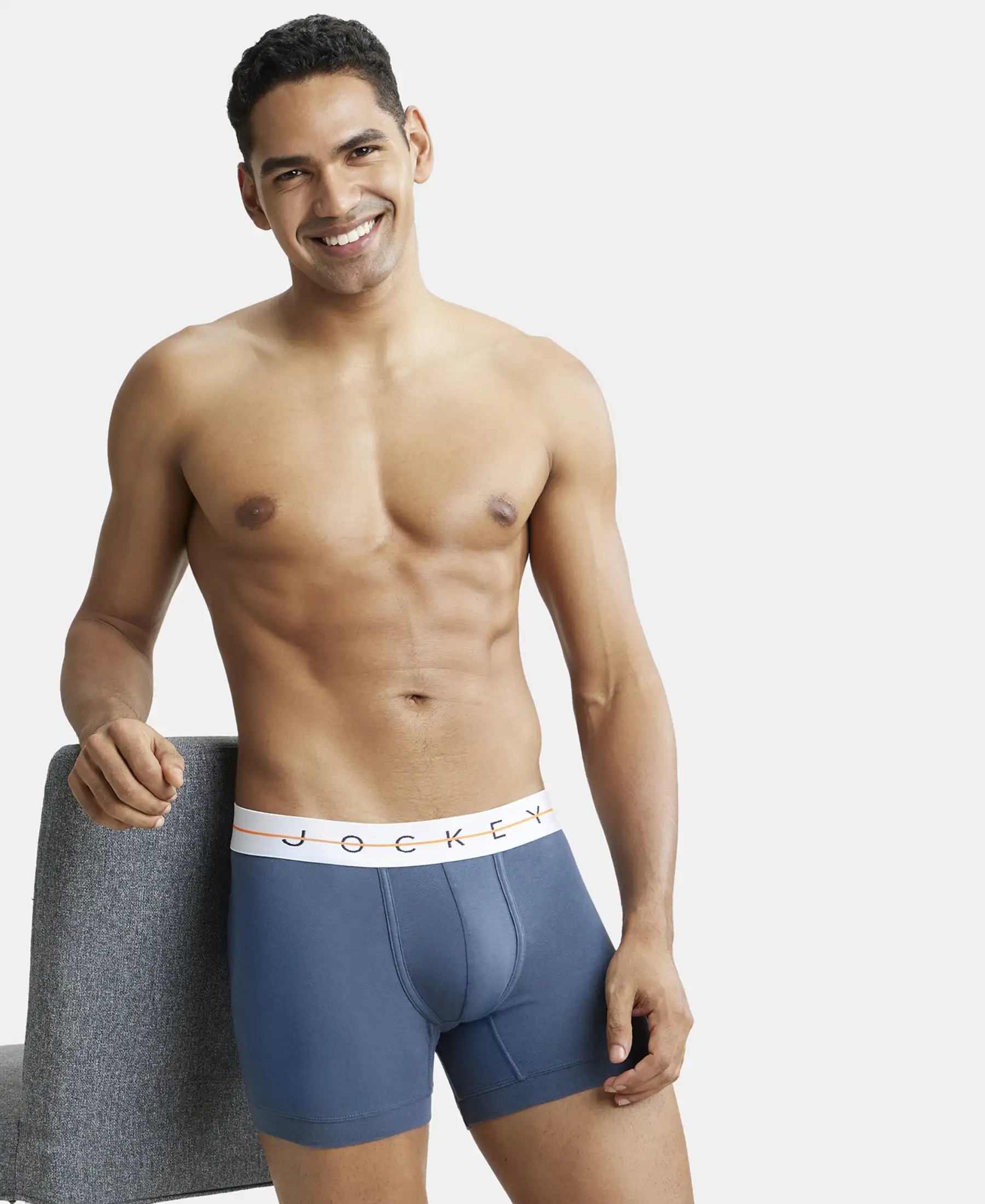 Super Combed Cotton Elastane Stretch Solid Trunk with Ultrasoft Waistband - Mid Night Navy - Image 5