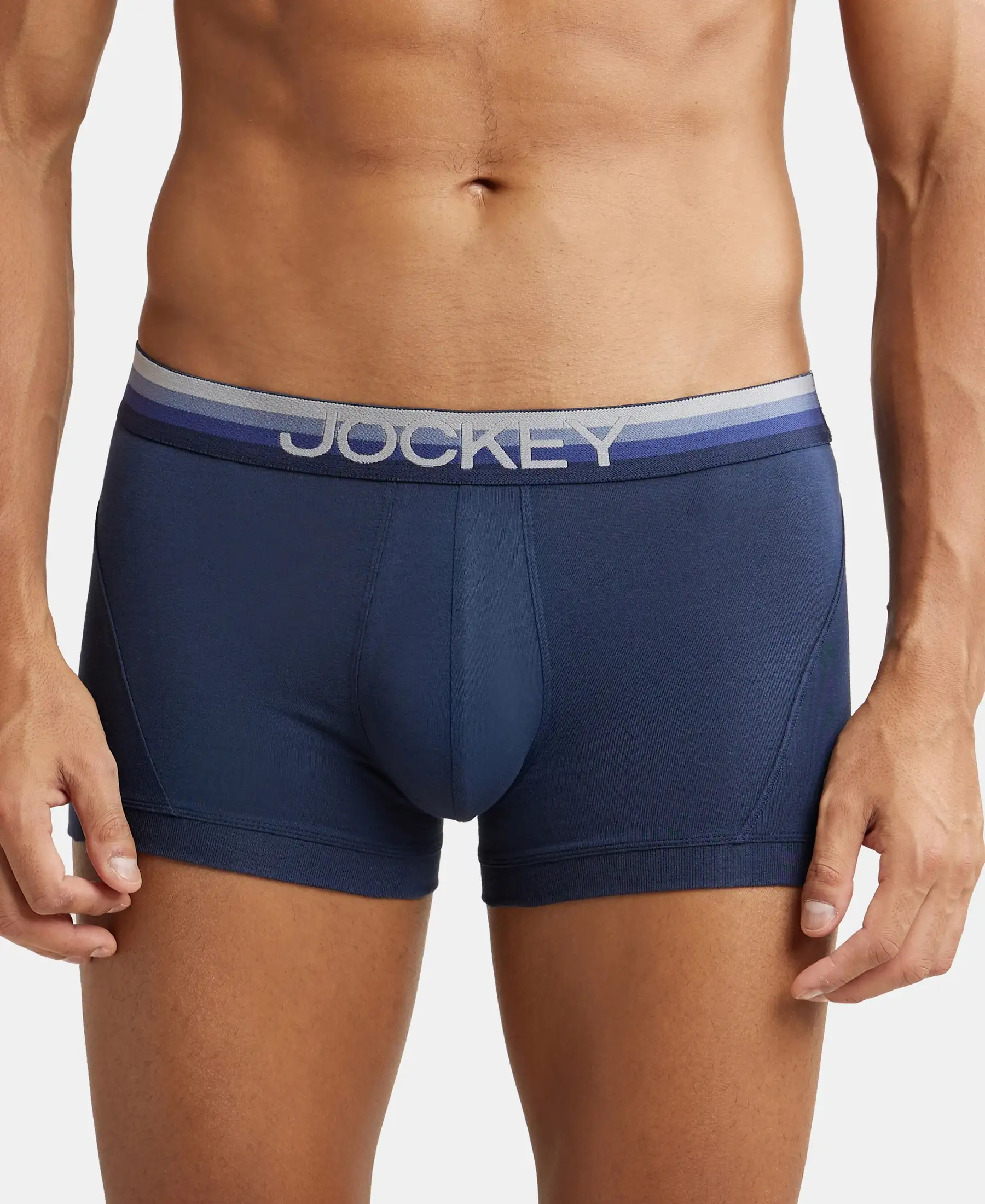 Super Combed Cotton Elastane Stretch Solid Trunk with Ultrasoft Waistband - Navy