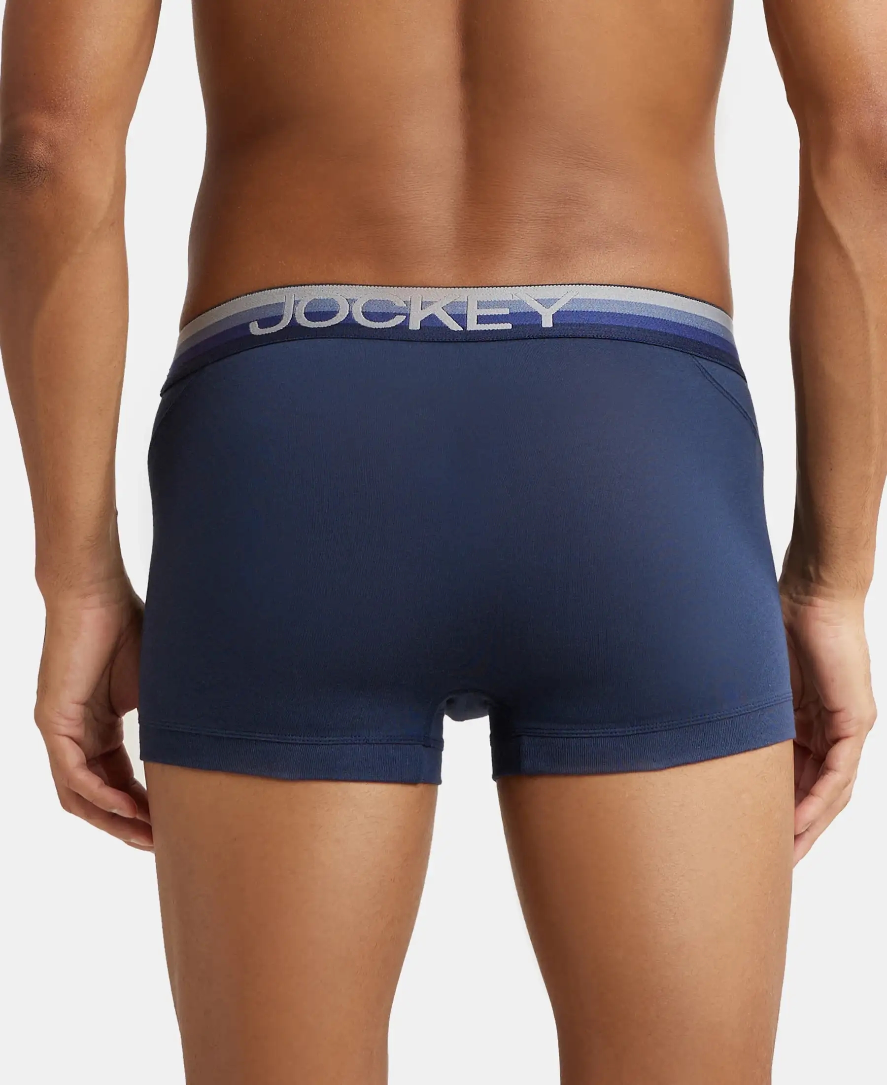 Super Combed Cotton Elastane Stretch Solid Trunk with Ultrasoft Waistband - Navy - Image 3