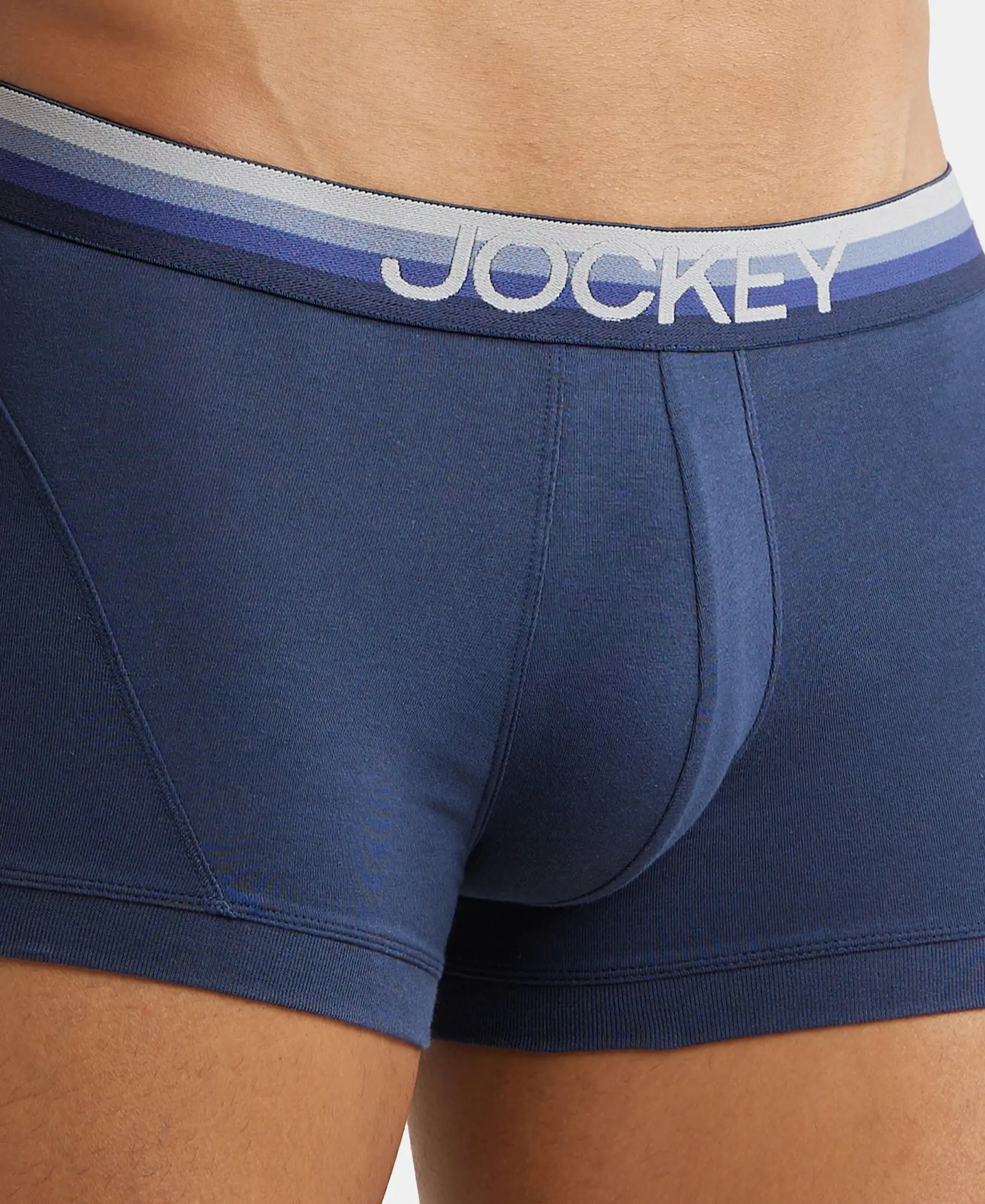 Super Combed Cotton Elastane Stretch Solid Trunk with Ultrasoft Waistband - Navy - Image 6