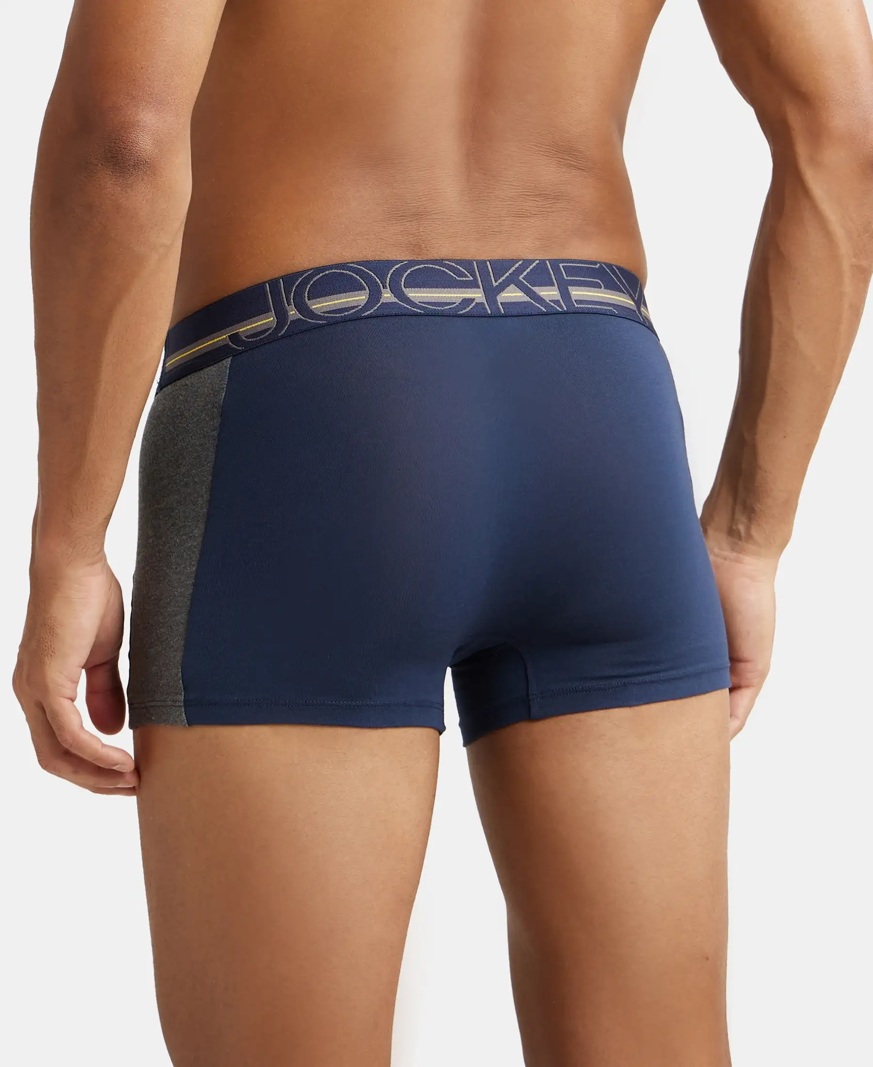 Super Combed Cotton Elastane Stretch Solid Trunk with Ultrasoft Waistband - Navy - Image 3