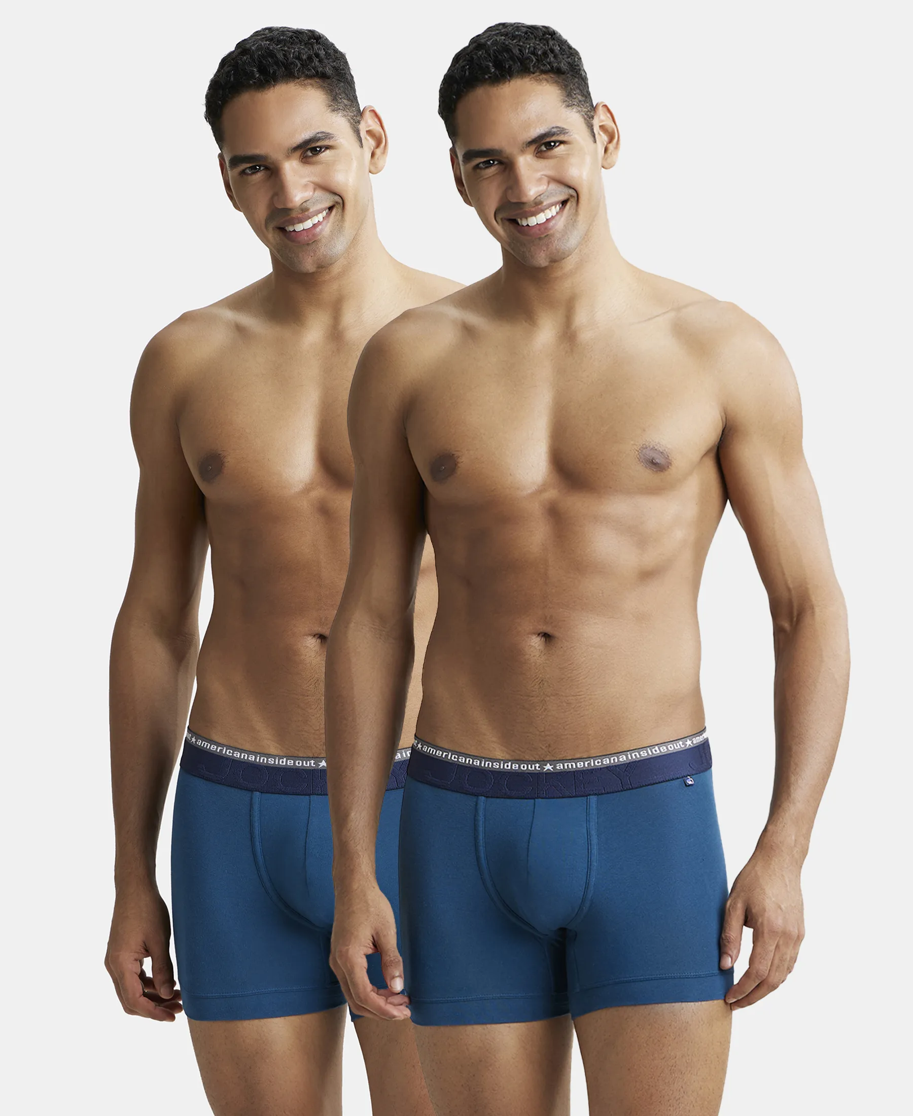 Super Combed Cotton Elastane Stretch Solid Trunk with Ultrasoft Waistband - Seaport Teal (Pack of 2)