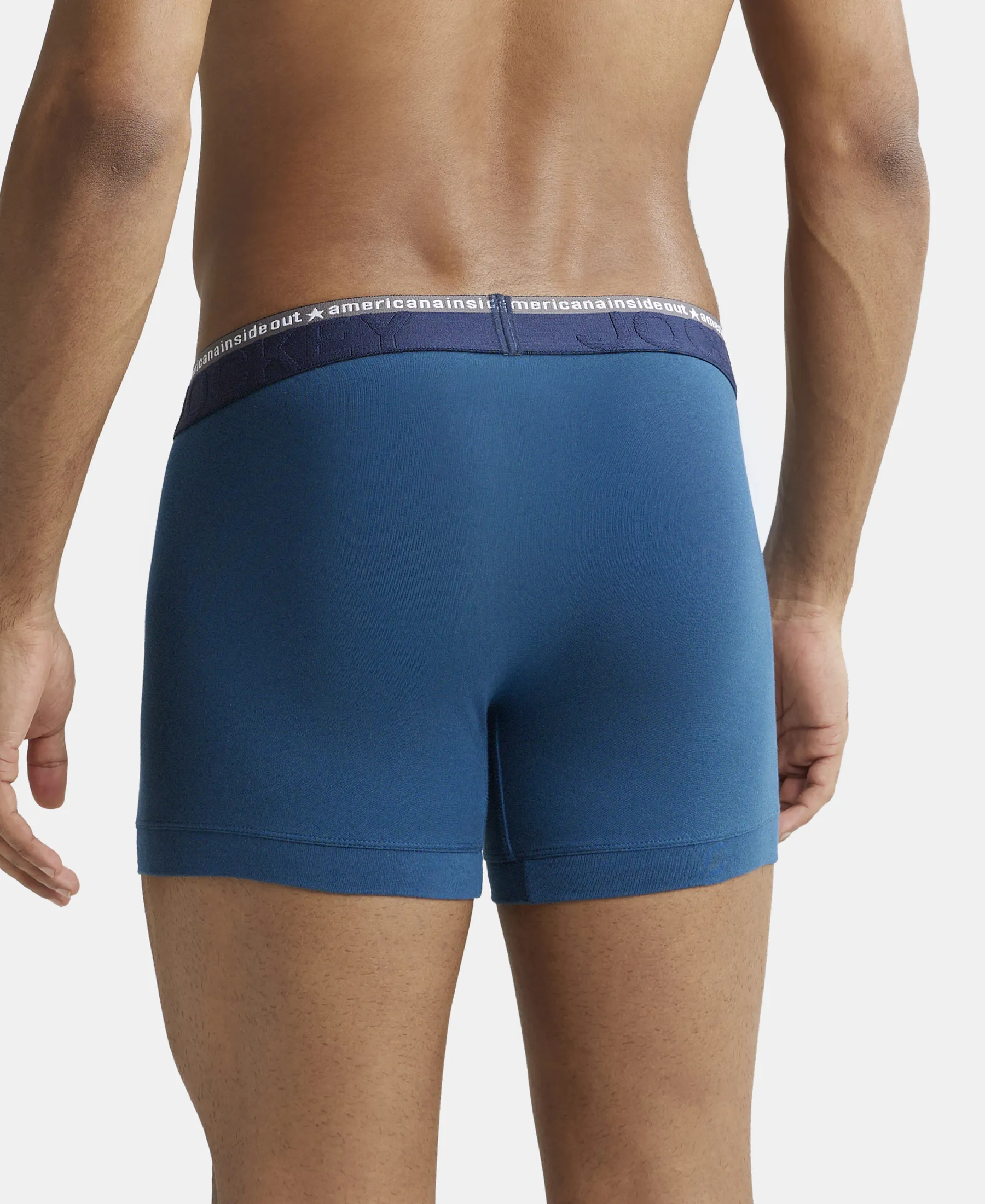 Super Combed Cotton Elastane Stretch Solid Trunk with Ultrasoft Waistband - Seaport Teal (Pack of 2) - Image 3