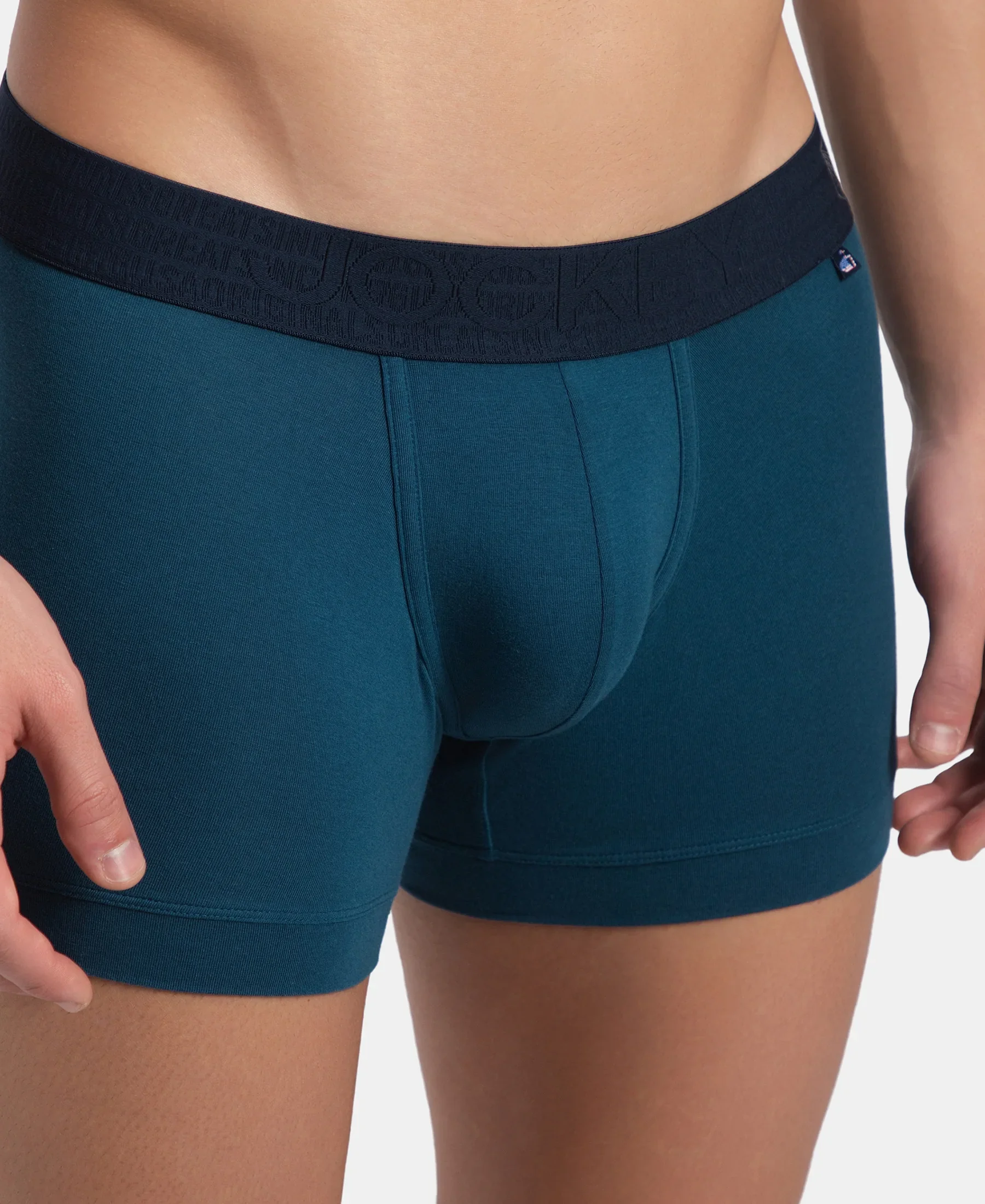 Super Combed Cotton Elastane Stretch Solid Trunk with Ultrasoft Waistband - Seaport Teal - Image 7