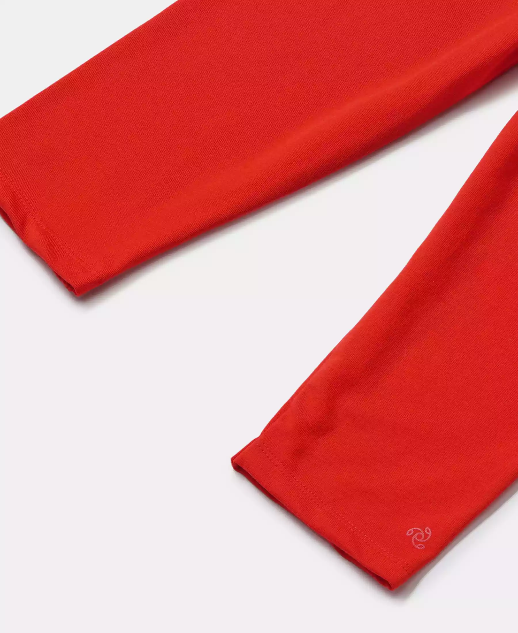 Girl's Super Combed Cotton Elastane Stretch Capri - Rio Red - Image 6