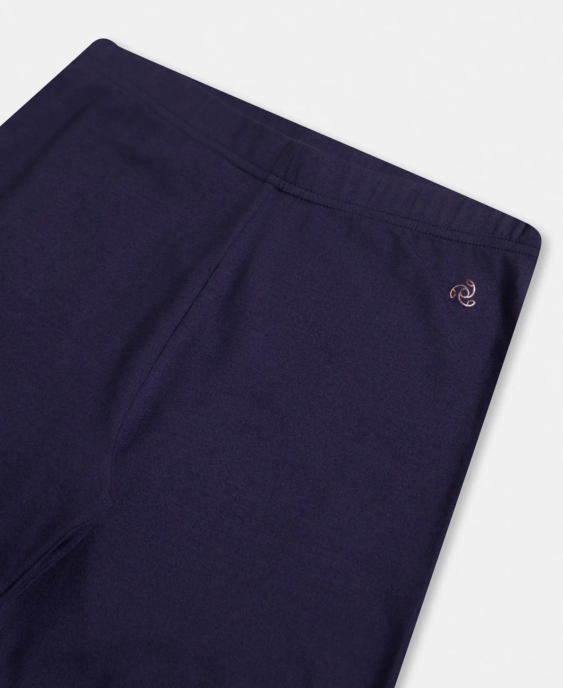 Super Combed Cotton Elastane Stretch Leggings with Ultrasoft Waistband - Blue - Image 7