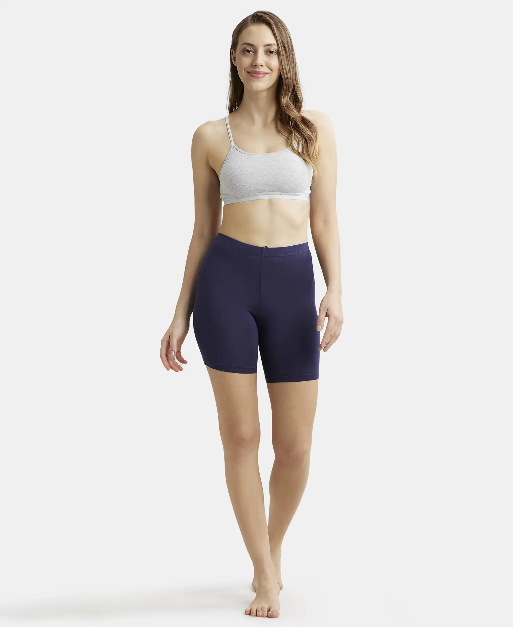 Super Combed Cotton Elastane Stretch Multiway Styled Crop Top With Adjustable Straps and StayFresh Treatment - Steel Grey Melange - Image 4
