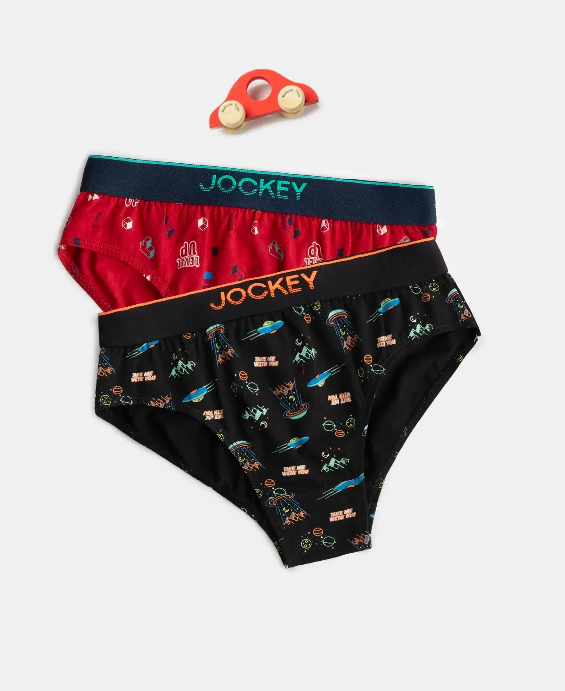 Super Combed Cotton Elastane Stretch Printed Brief with Ultrasoft Waistband - Chilli Pepper & Black (Pack of 2) - Image 5