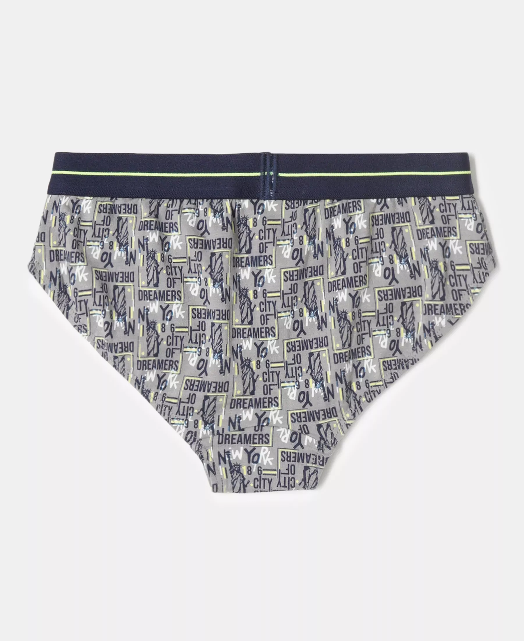 Super Combed Cotton Elastane Stretch Printed Brief with Ultrasoft Waistband - Monument - Navy (Pack of 2) - Image 3