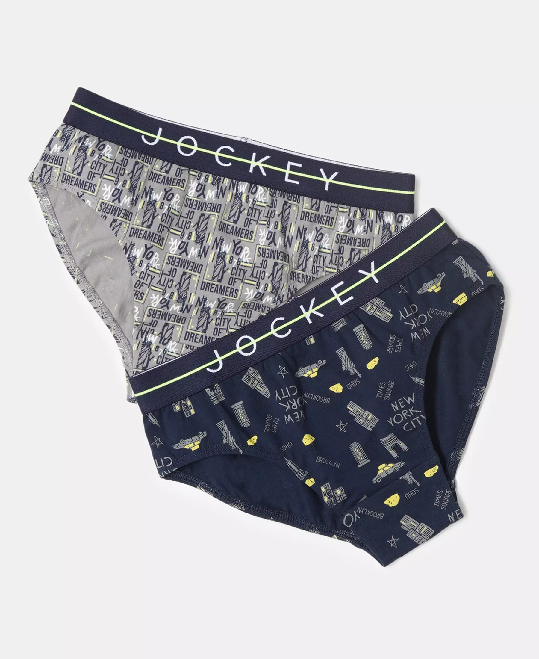 Super Combed Cotton Elastane Stretch Printed Brief with Ultrasoft Waistband - Monument - Navy (Pack of 2) - Image 5