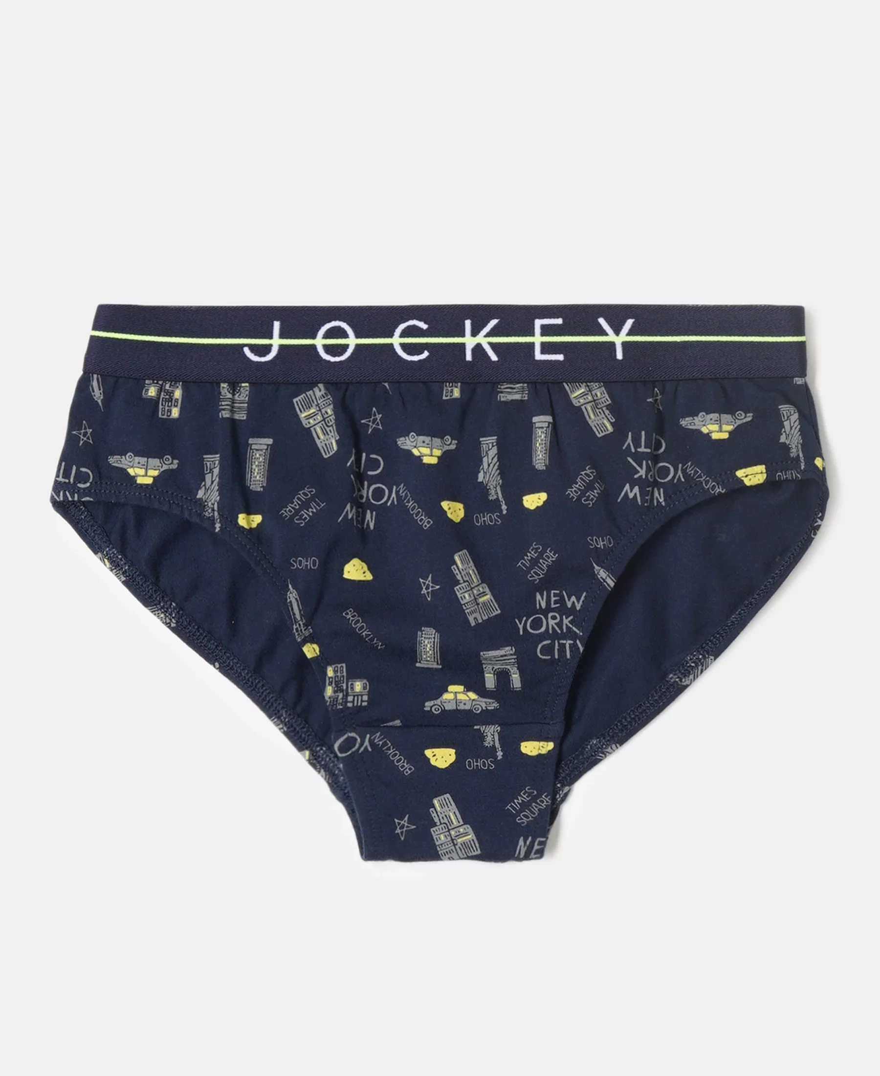 Super Combed Cotton Elastane Stretch Printed Brief with Ultrasoft Waistband - Monument - Navy (Pack of 2) - Image 6