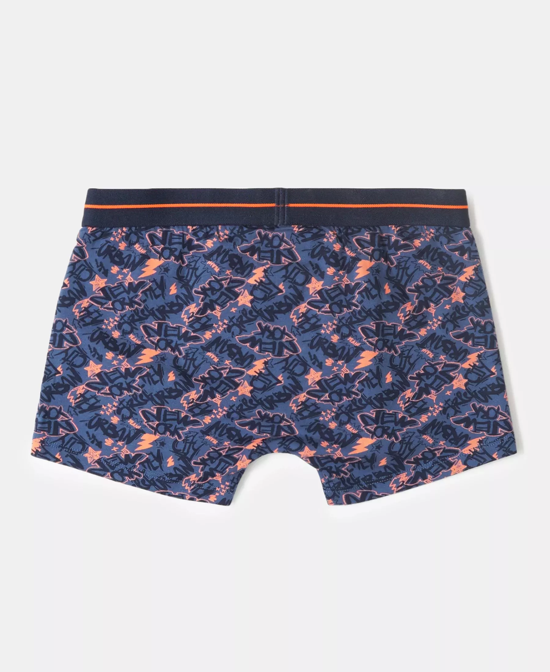 Super Combed Cotton Elastane Stretch Printed Trunk with Front Open Fly and Ultrasoft Waistband - Malibu Blue - Ensign Blue (Pack of 2) - Image 3