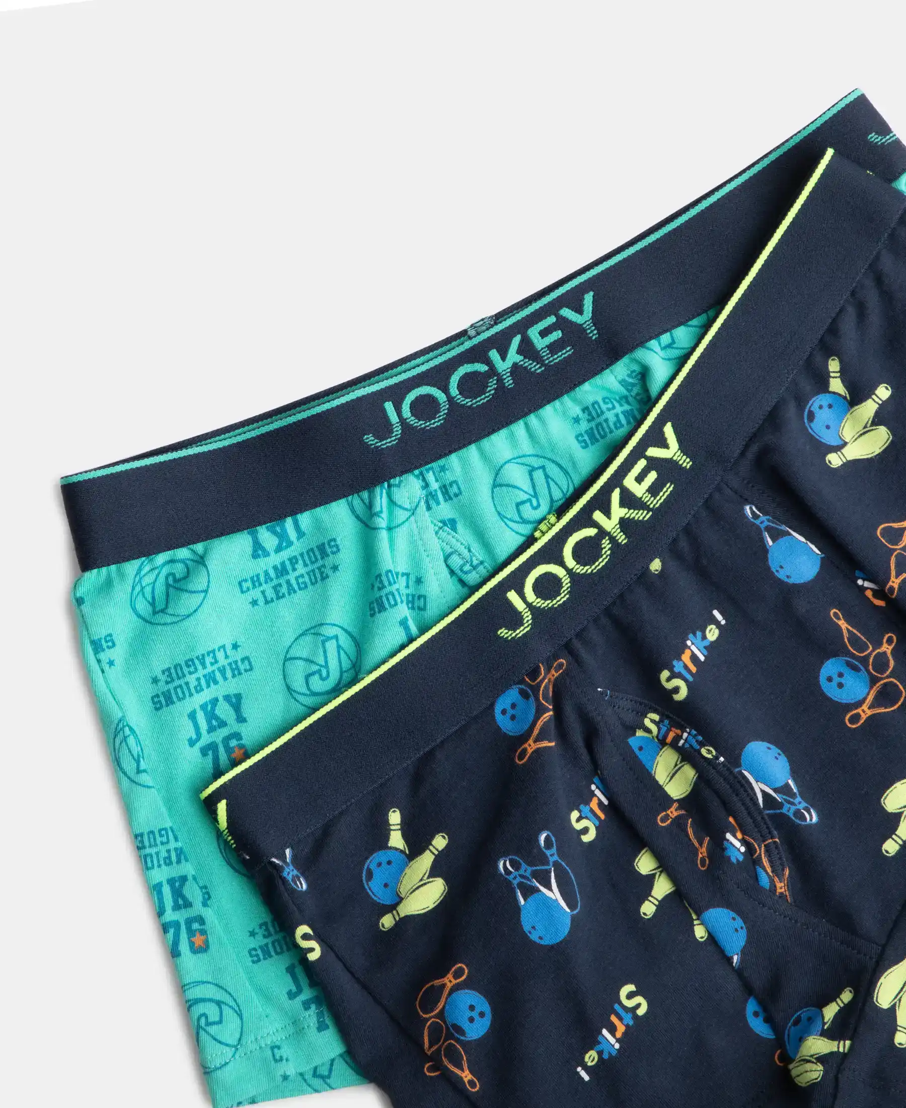 Super Combed Cotton Elastane Stretch Printed Trunk with Ultrasoft Waistband - Navy & Billiard Green (Pack of 2) - Image 4