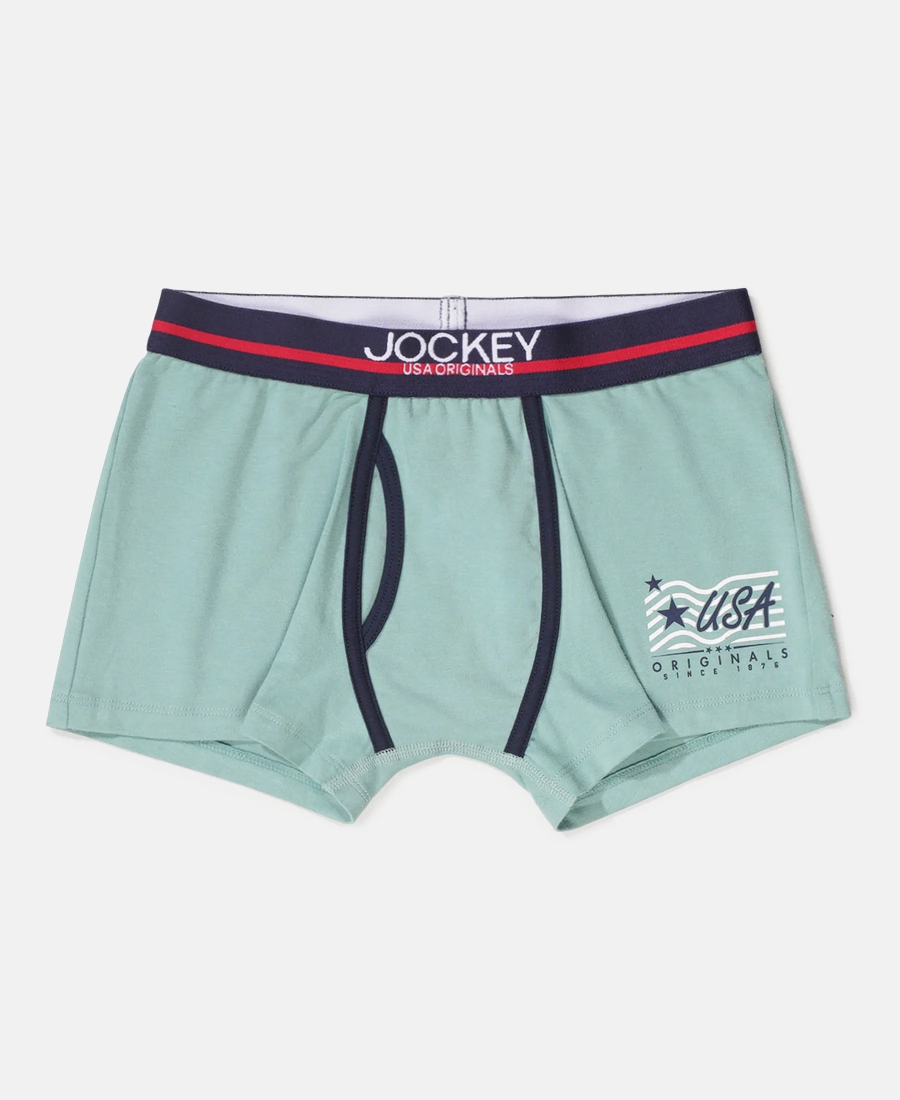 Super Combed Cotton Elastane Stretch Printed Trunk with Ultrasoft Waistband - Navy & Feldspar (Pack of 2) - Image 4