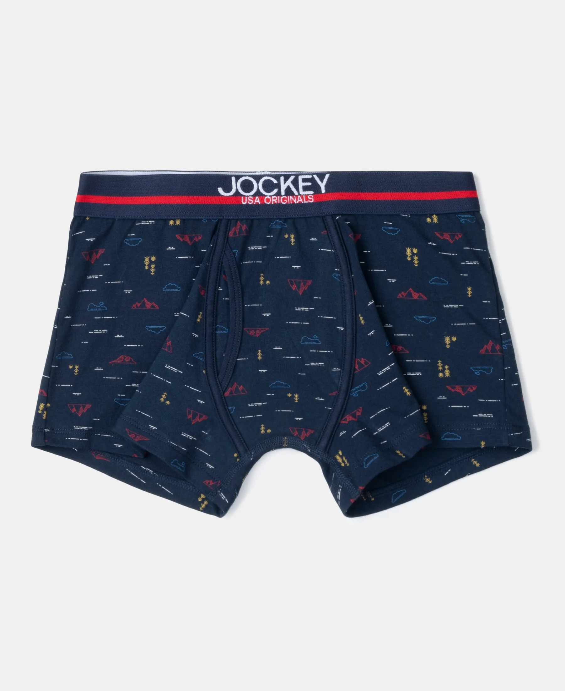 Super Combed Cotton Elastane Stretch Printed Trunk with Ultrasoft Waistband - Navy & Vallarta Blue (Pack of 2) - Image 2