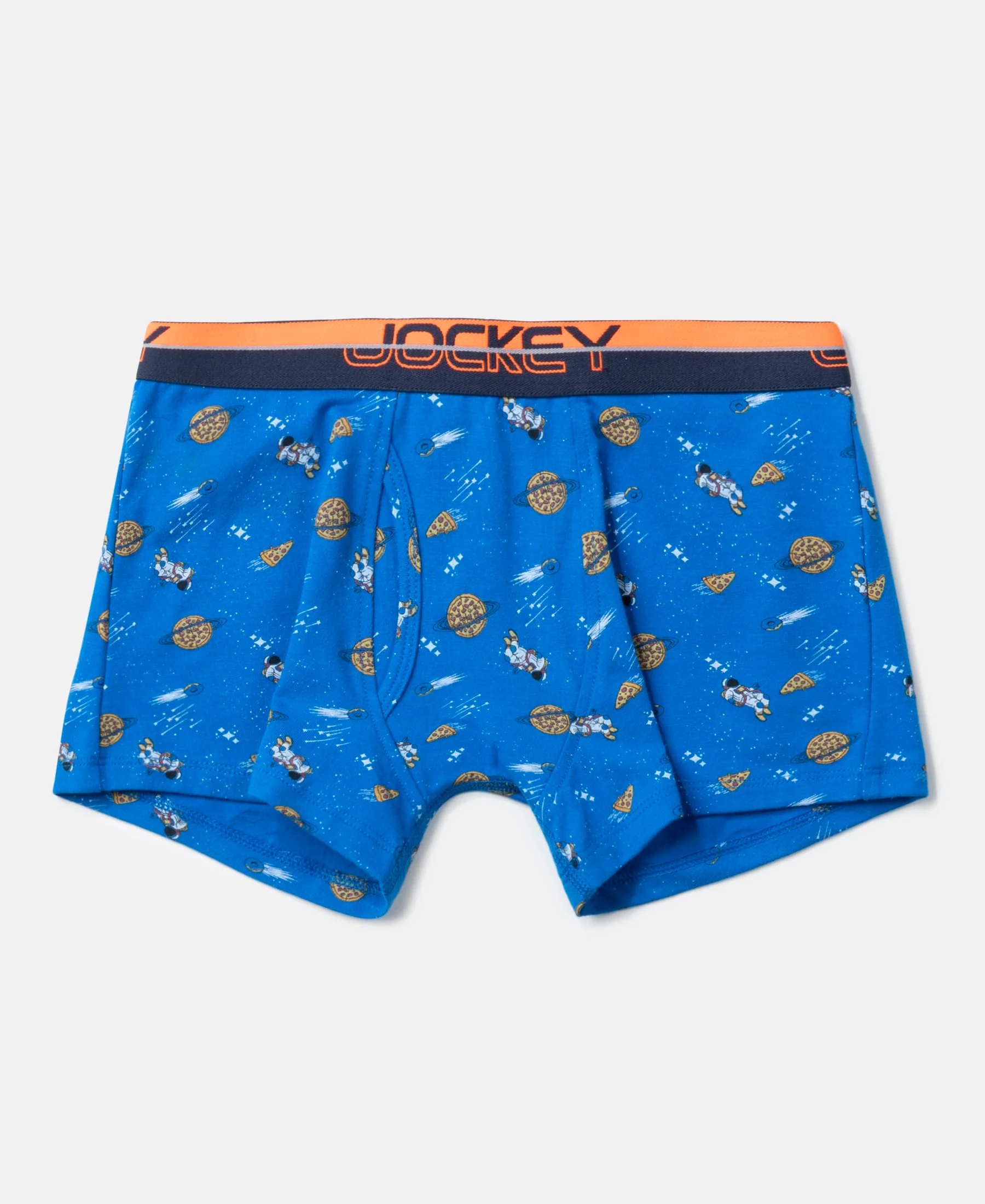Super Combed Cotton Elastane Stretch Printed Trunk with Ultrasoft Waistband - Rich Royal Blue & Chilli Pepper (Pack of 2) - Image 2