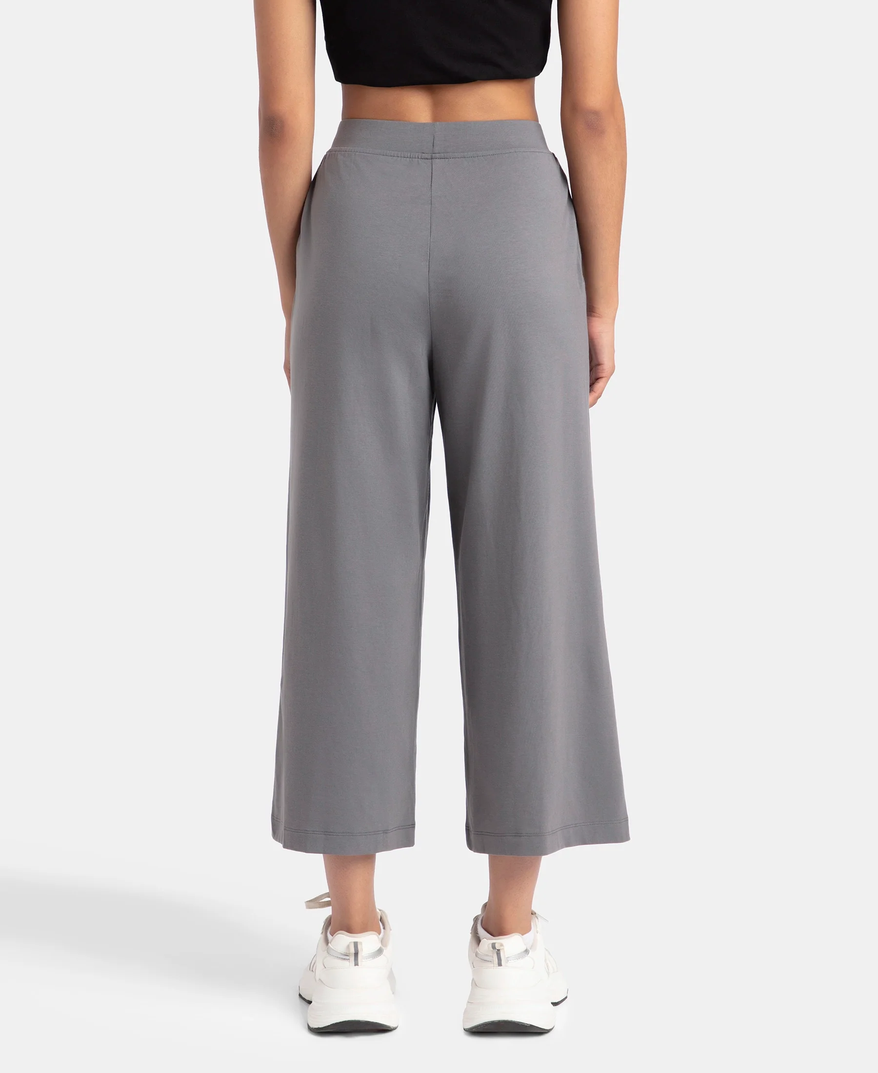 Super Combed Cotton Rich Elastane Stretch Relaxed Fit Culottes - Castle Rock - Image 3