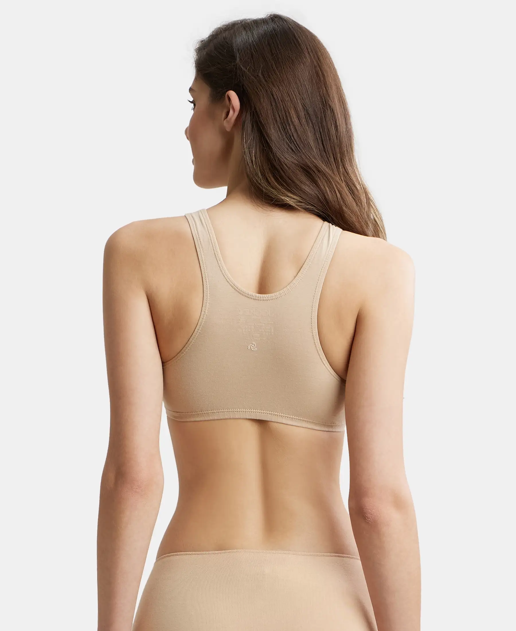 Super Combed Cotton Elastane Stretch Slip On Crop Top With StayFresh Treatment - Light Skin - Image 3