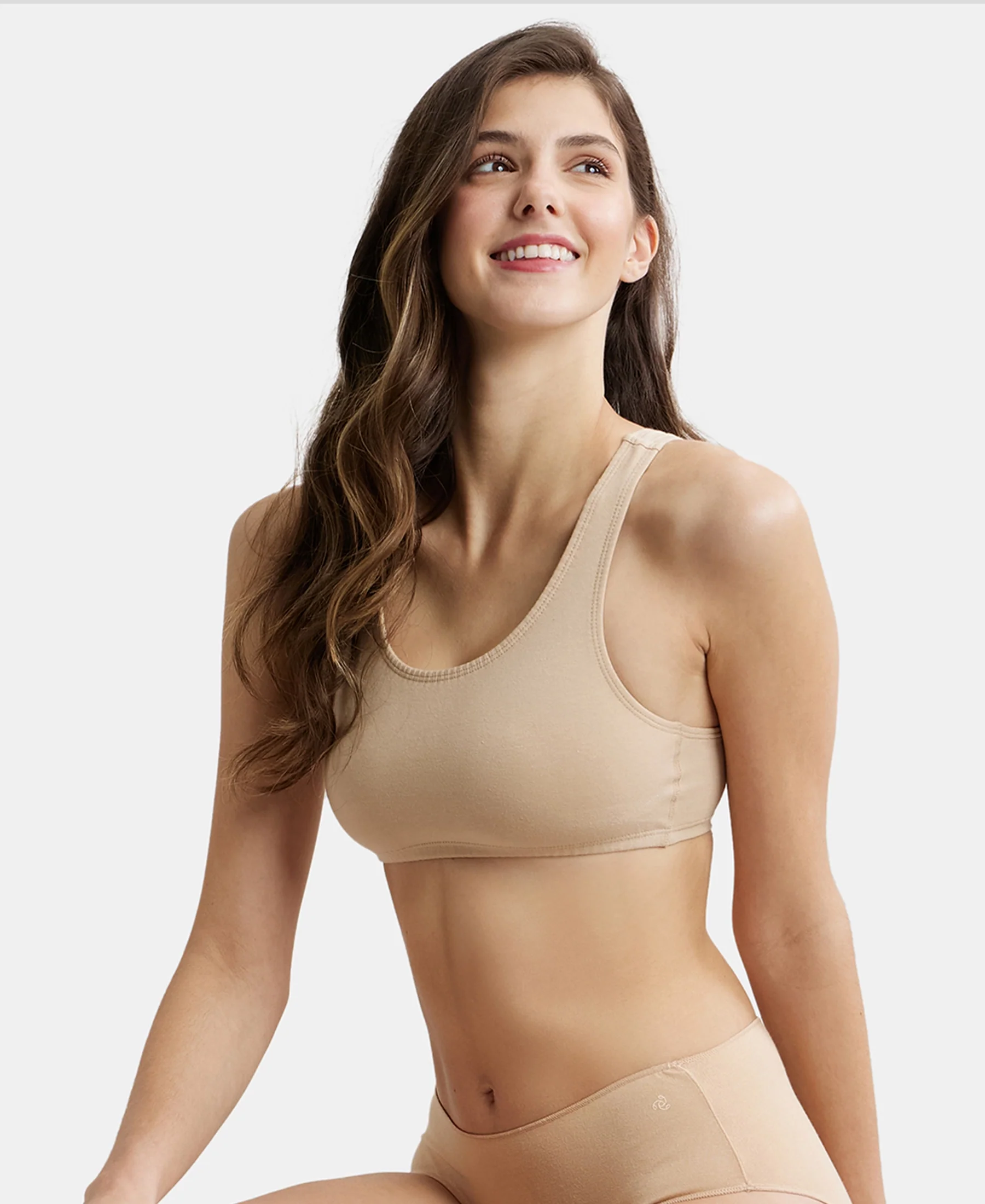 Super Combed Cotton Elastane Stretch Slip On Crop Top With StayFresh Treatment - Light Skin - Image 5