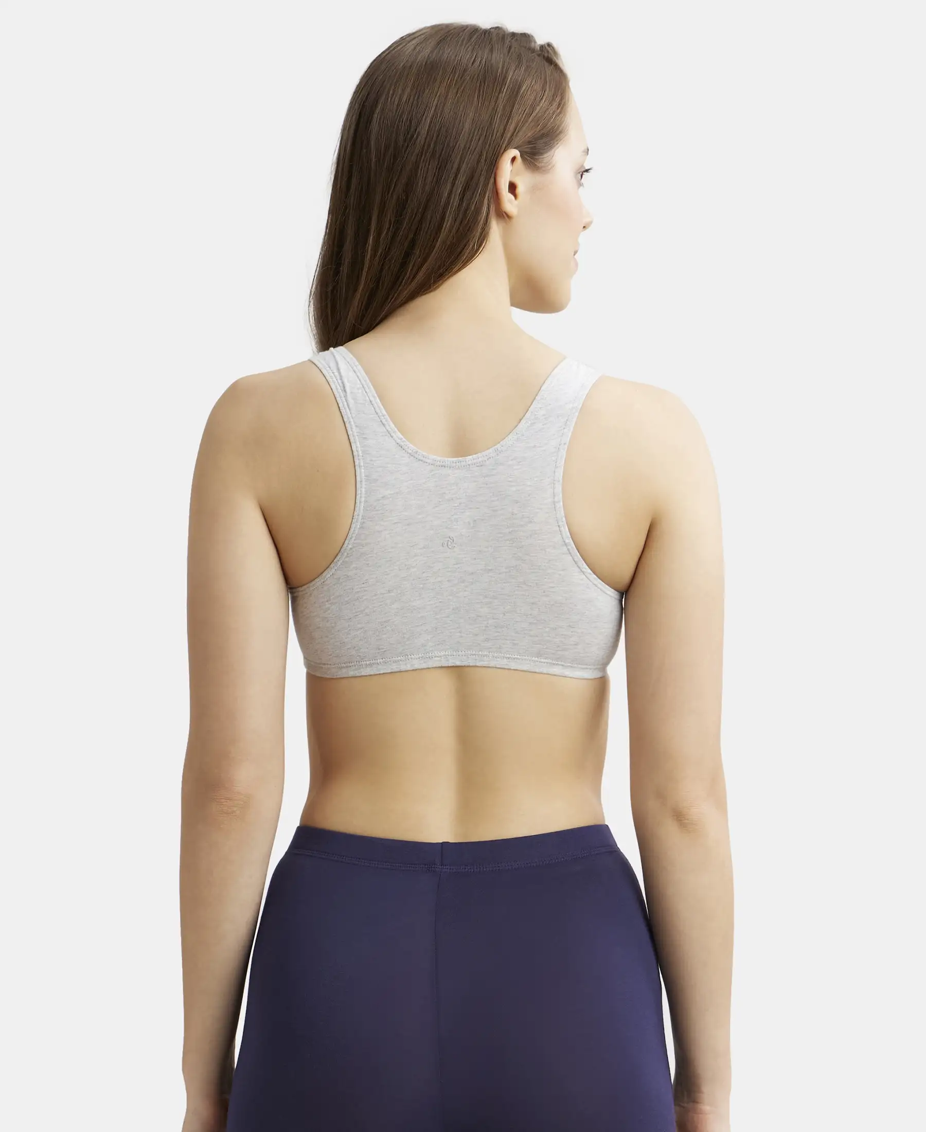 Super Combed Cotton Elastane Stretch Slip On Crop Top With StayFresh Treatment - Steel Grey Melange - Image 3