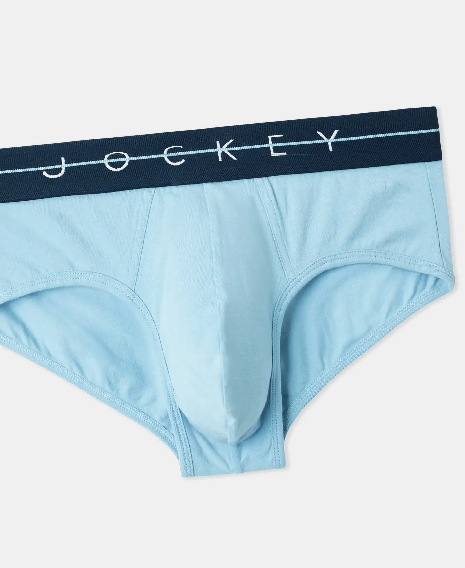 Super Combed Cotton Elastane Stretch Solid Brief with Ultrasoft Waistband - Dusk Blue - Image 9