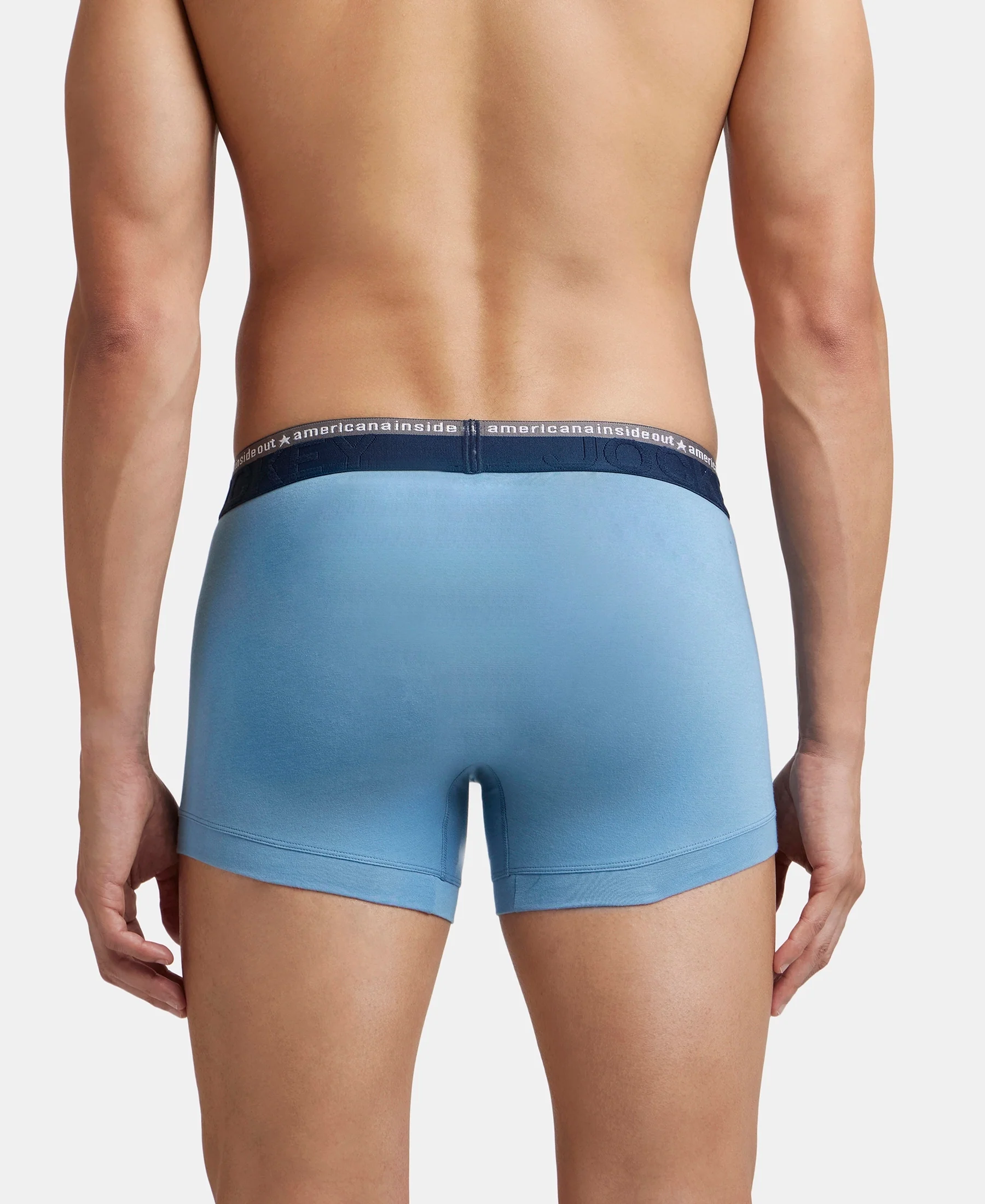 Super Combed Cotton Elastane Stretch Solid Trunk with Ultrasoft Waistband - Blue Heaven - Image 3
