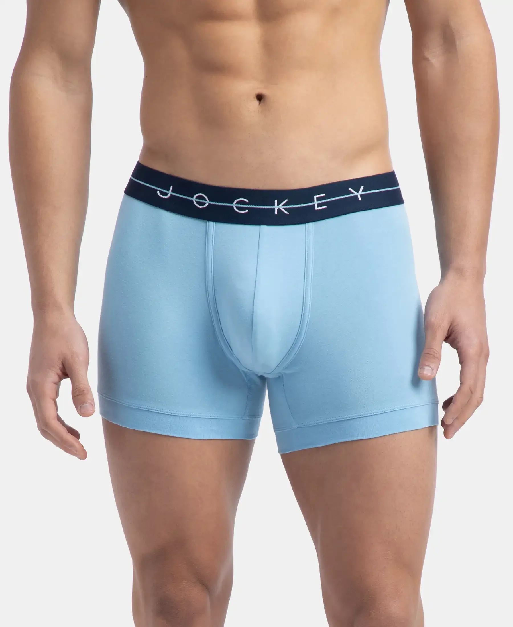 Super Combed Cotton Elastane Stretch Solid Trunk with Ultrasoft Waistband - Dusk Blue