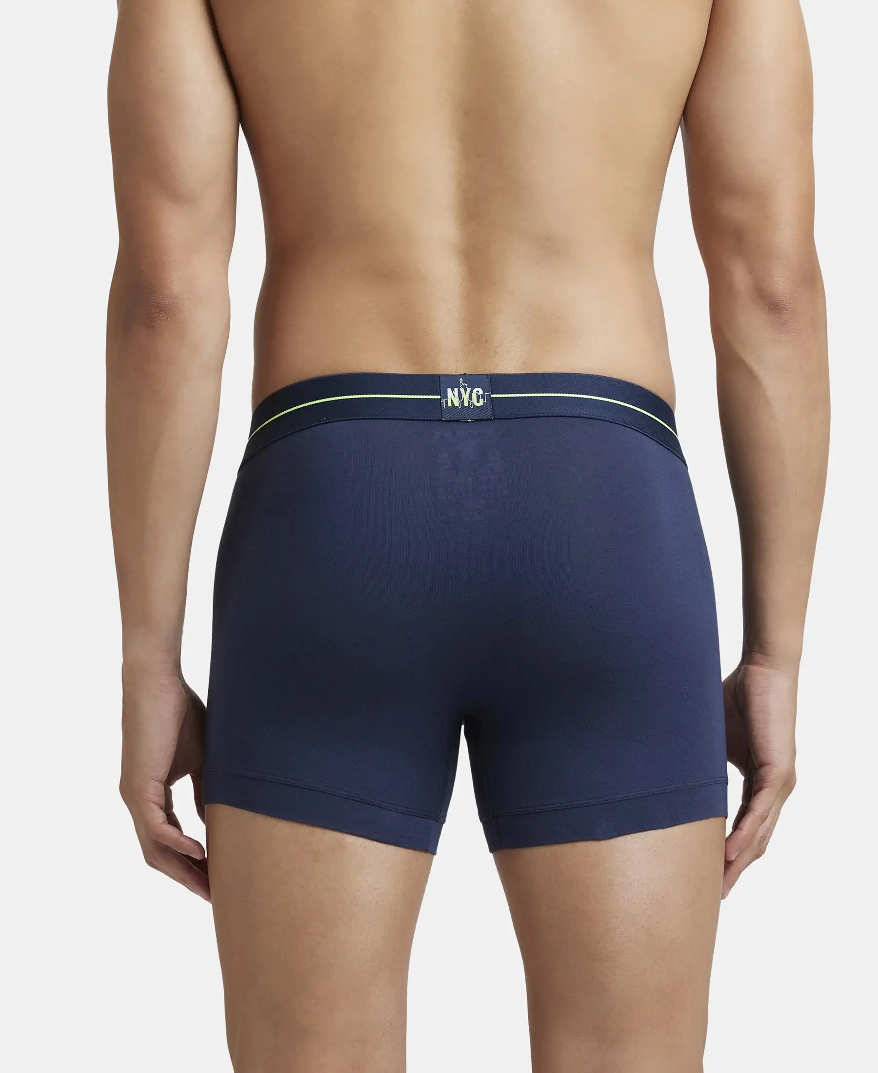 Super Combed Cotton Elastane Stretch Solid Trunk with Ultrasoft Waistband - Navy & Dusk Blue (Pack of 2) - Image 8