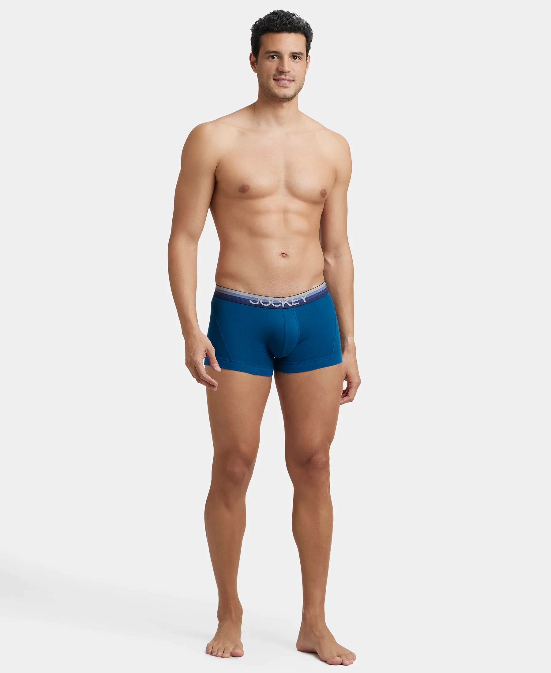 Super Combed Cotton Elastane Stretch Solid Trunk with Ultrasoft Waistband - Poseidon - Image 4